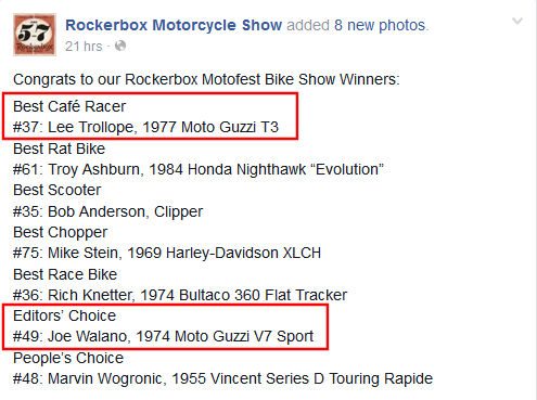 Lee Trollope and Joe Walano both won with Moto Guzzis!