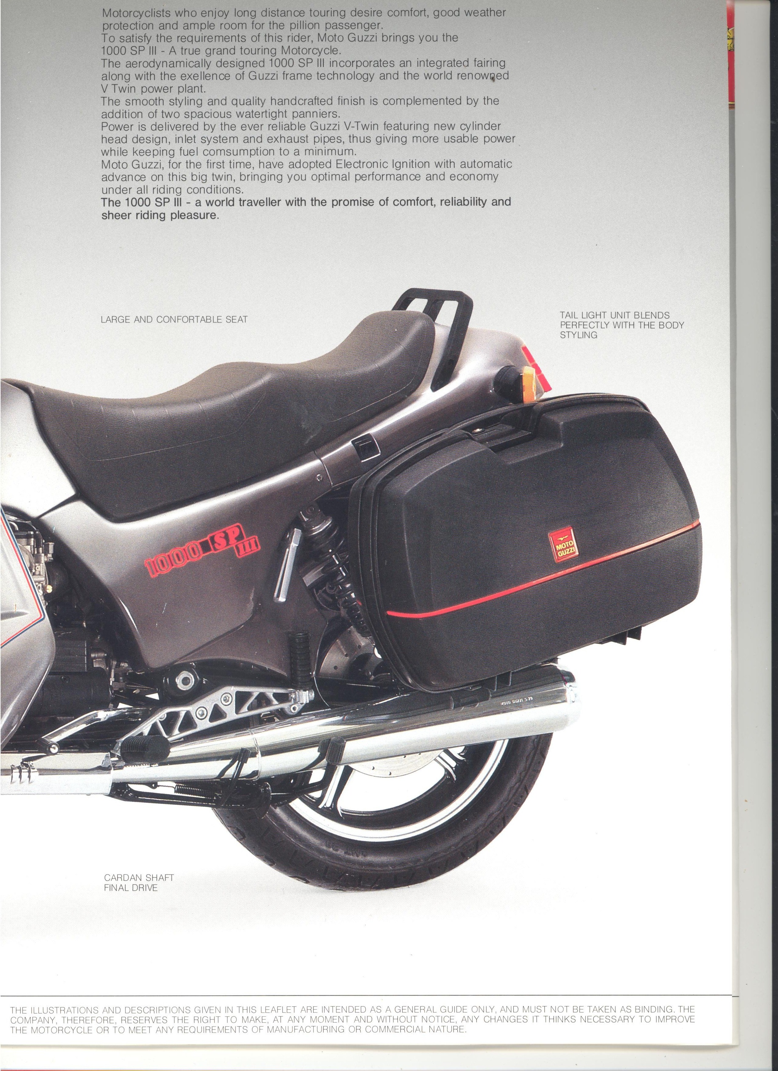 Moto Guzzi factory brochure: 1000 SP III