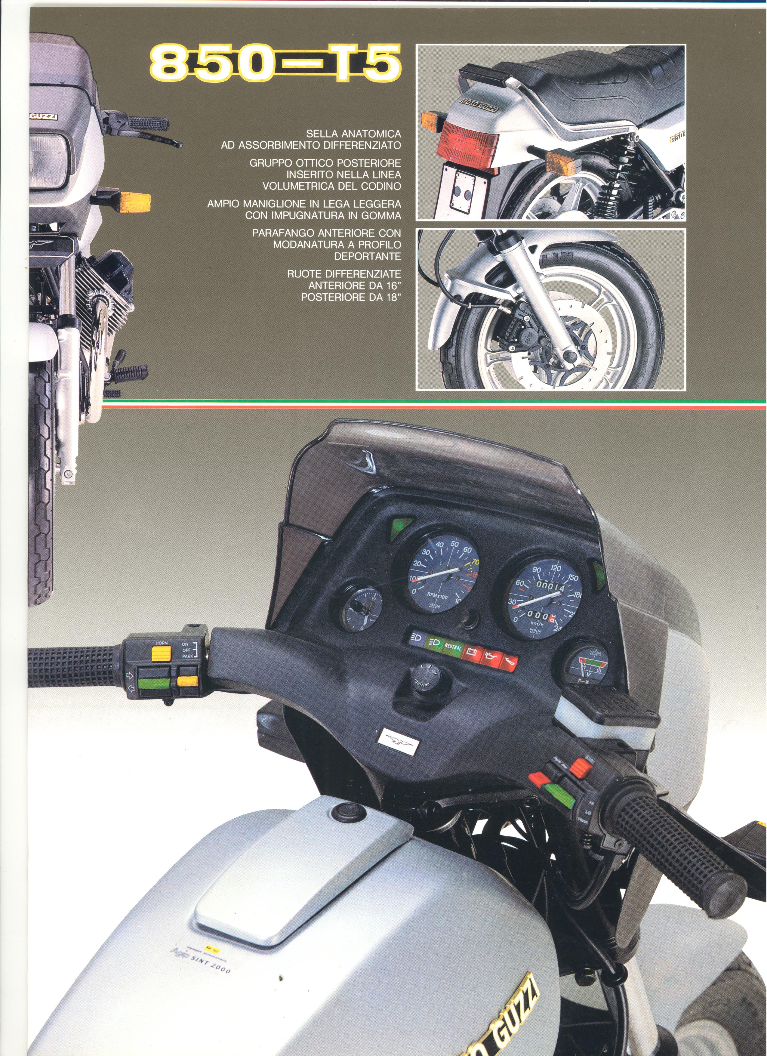 Moto Guzzi factory brochure: 850 T5