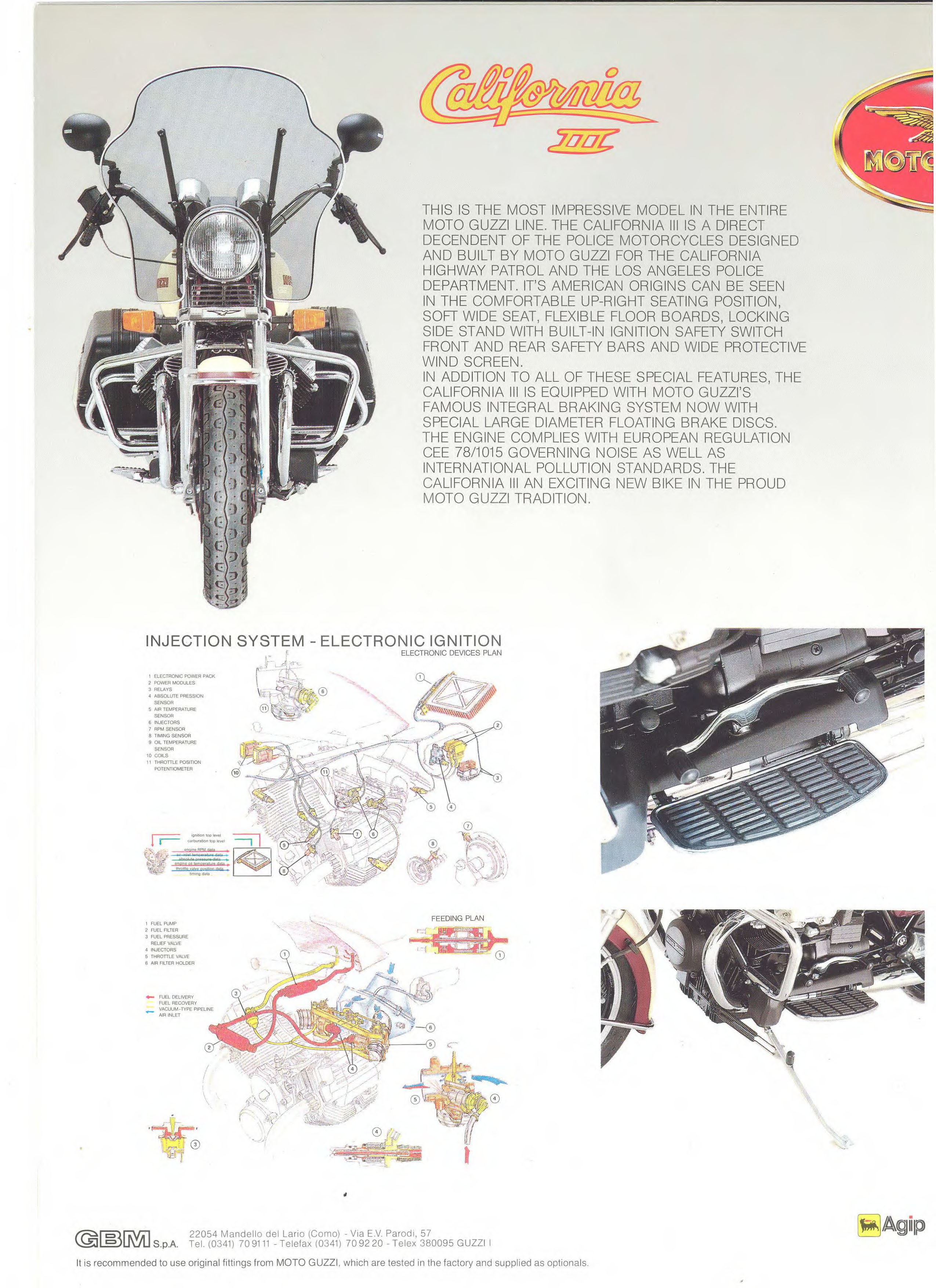 Moto Guzzi factory brochure: California III 1990