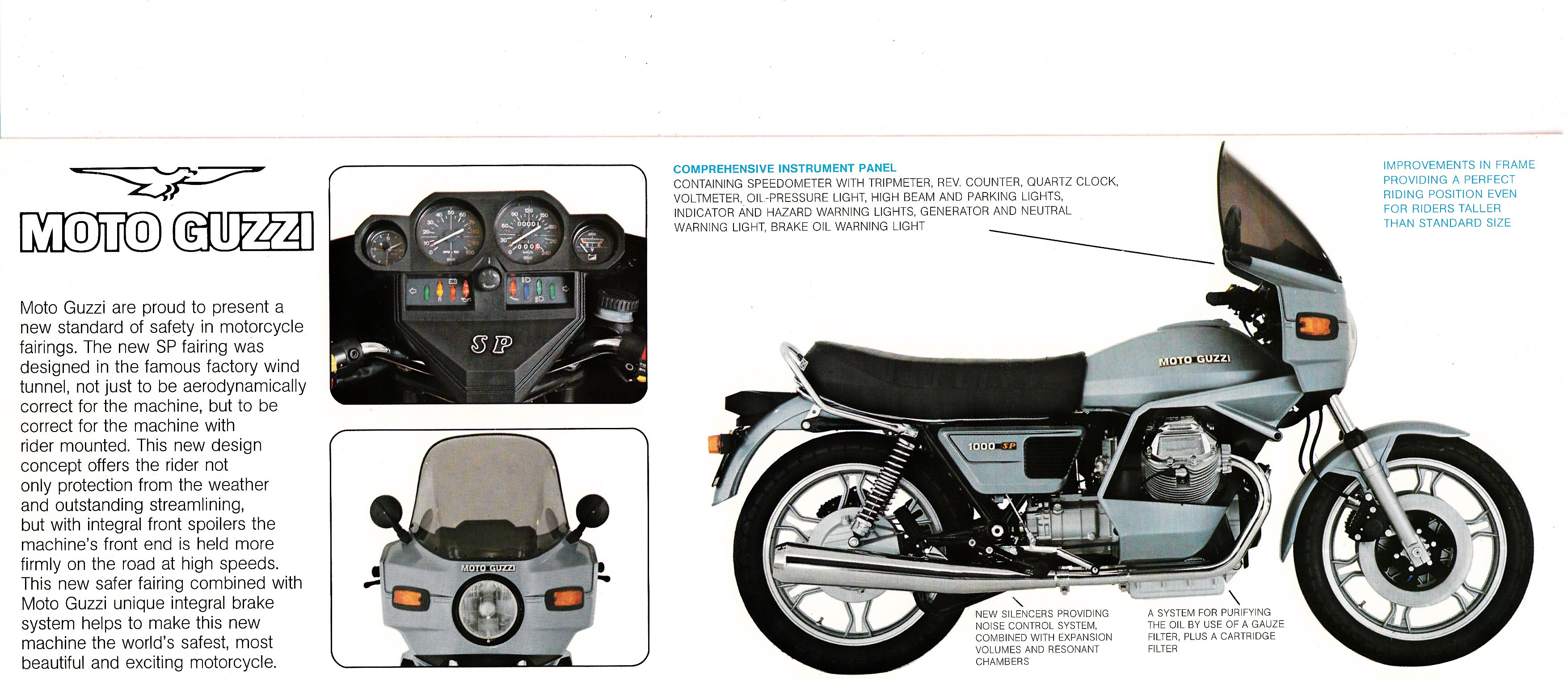 Brochure - Moto Guzzi 1000 SP (blue, folded style brochure)