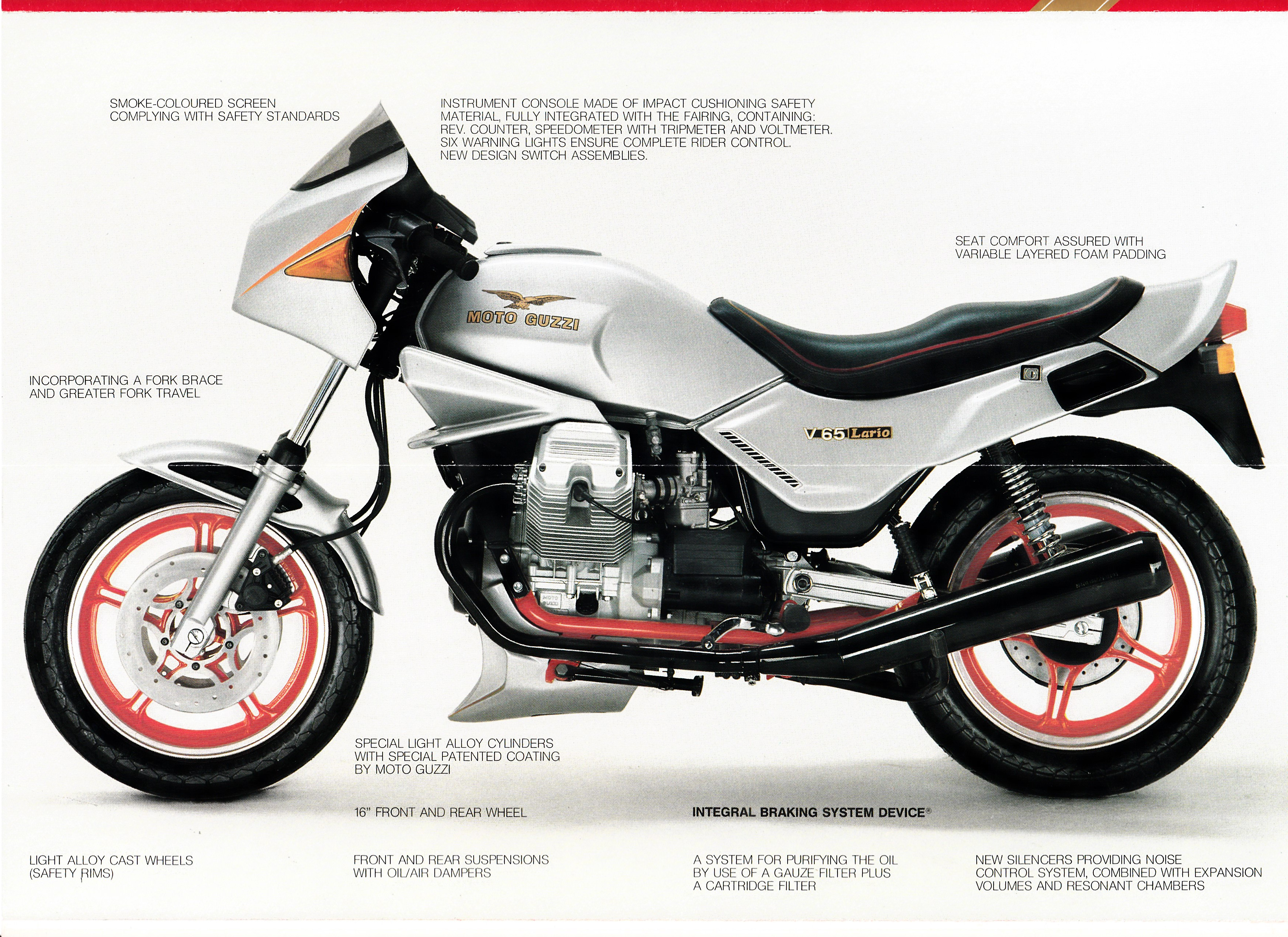Brochure - Moto Guzzi V65 Lario 4-valve (folded style brochure)