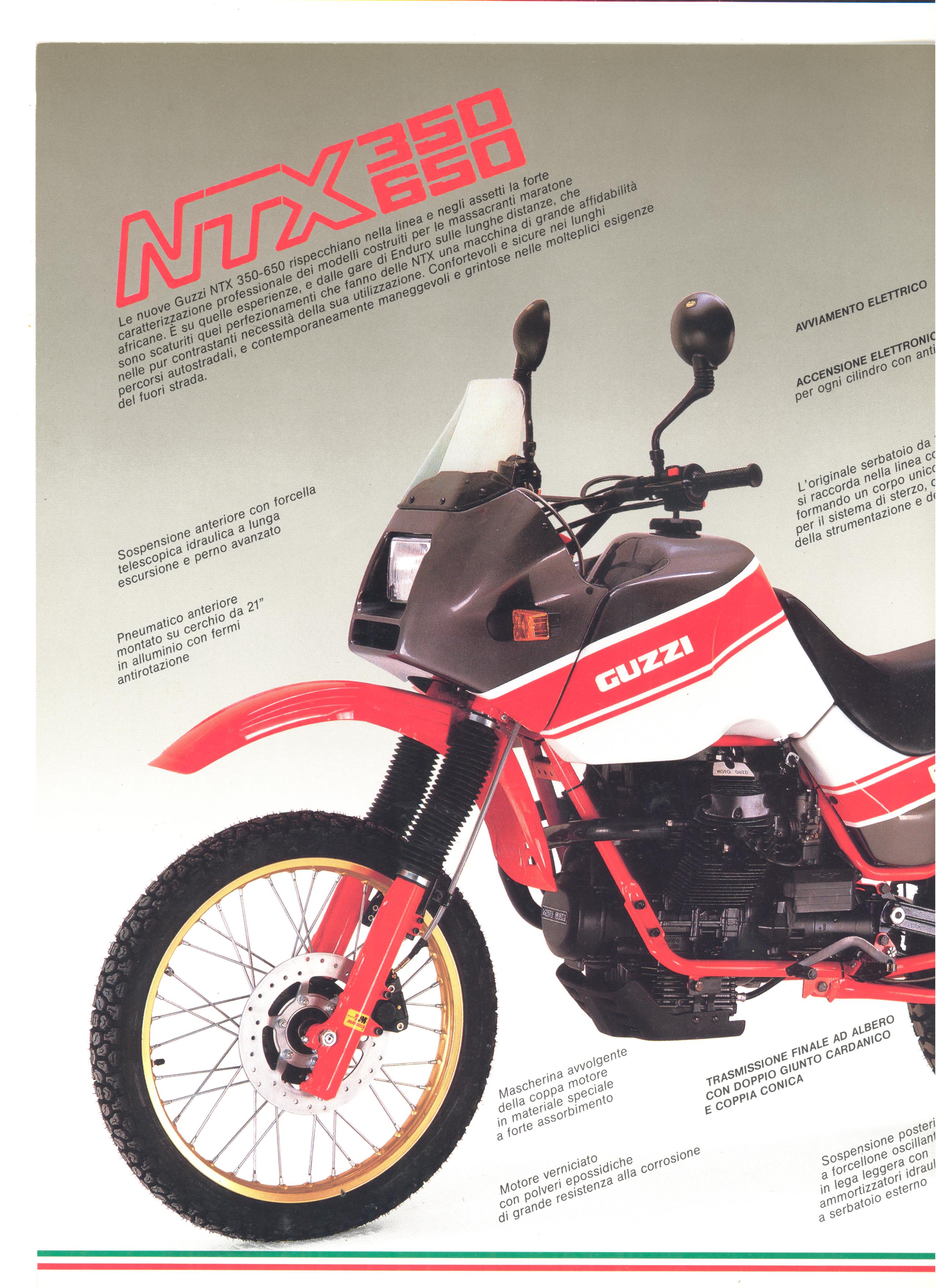 Moto Guzzi factory brochure: NTX 350 - 650