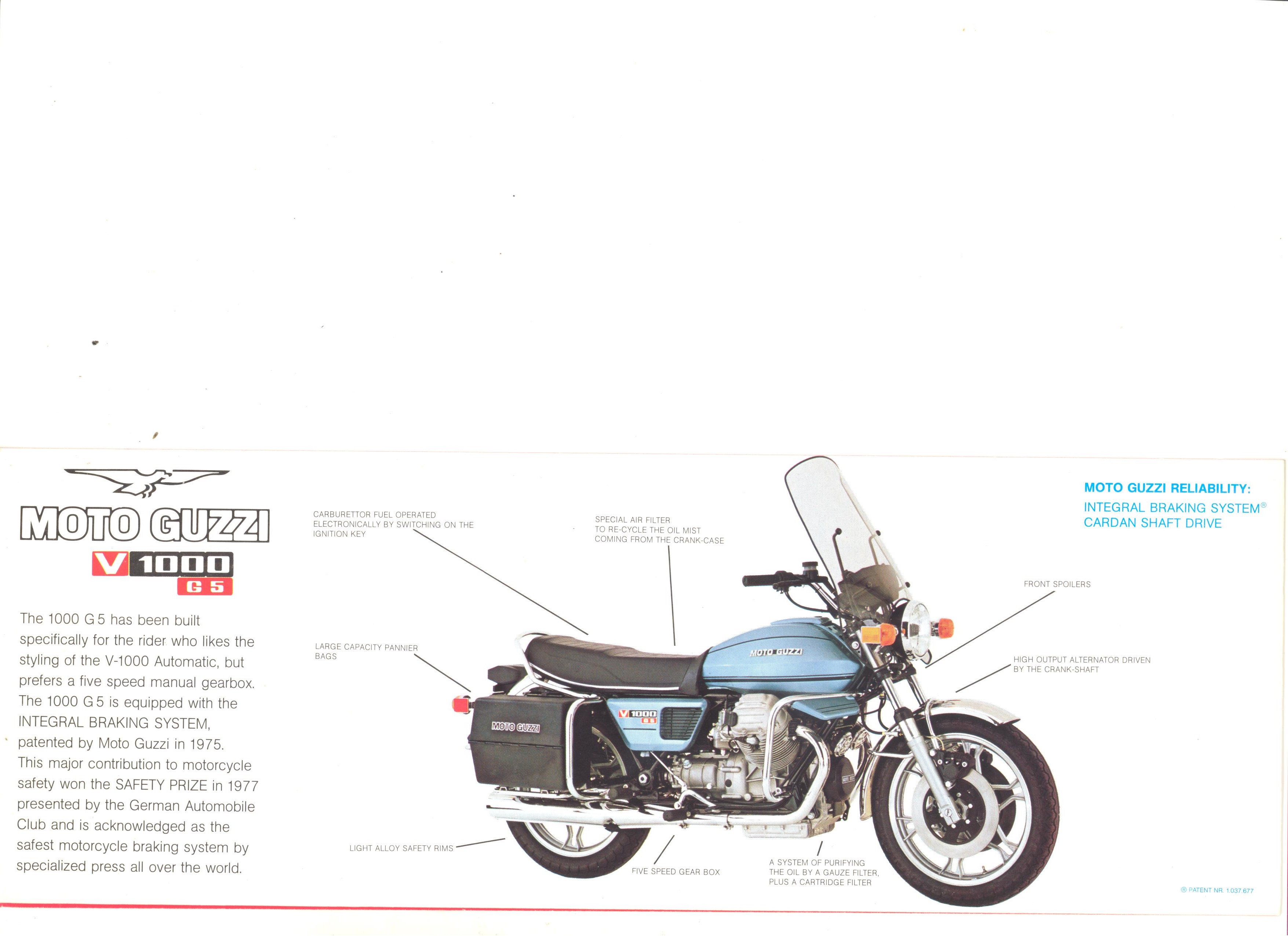 Moto Guzzi factory brochure: V1000 G5