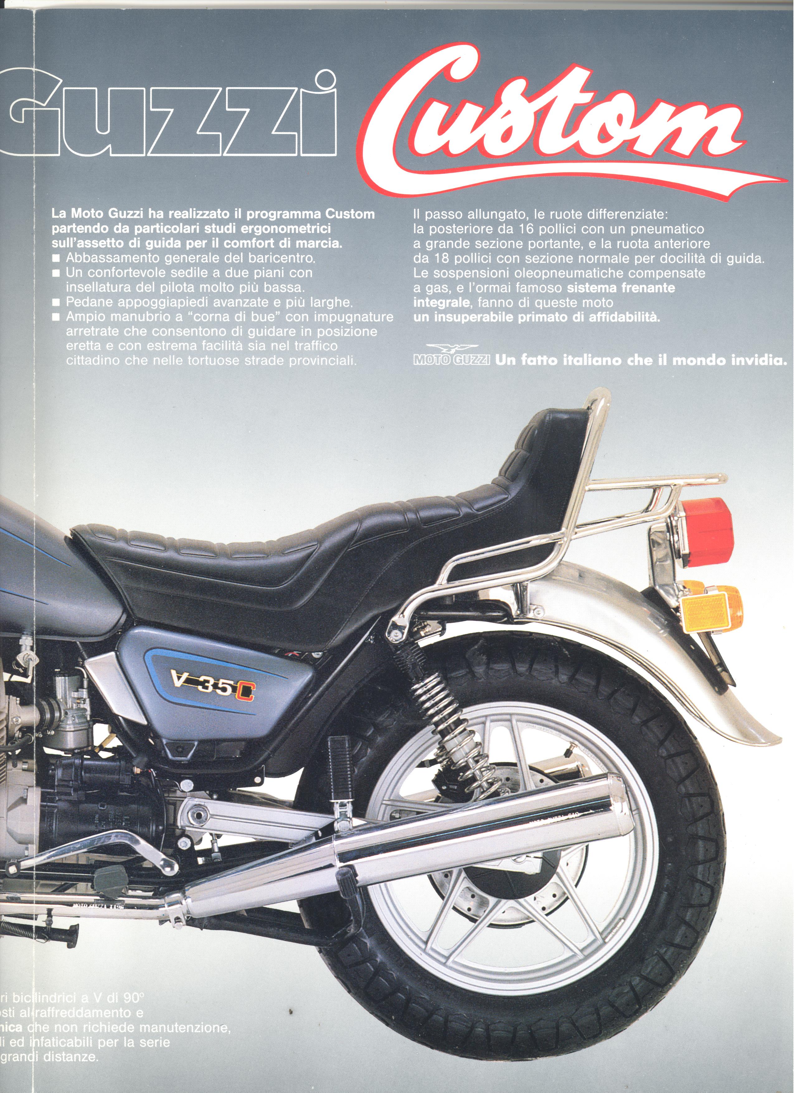 Moto Guzzi factory brochure: V35C - V50C