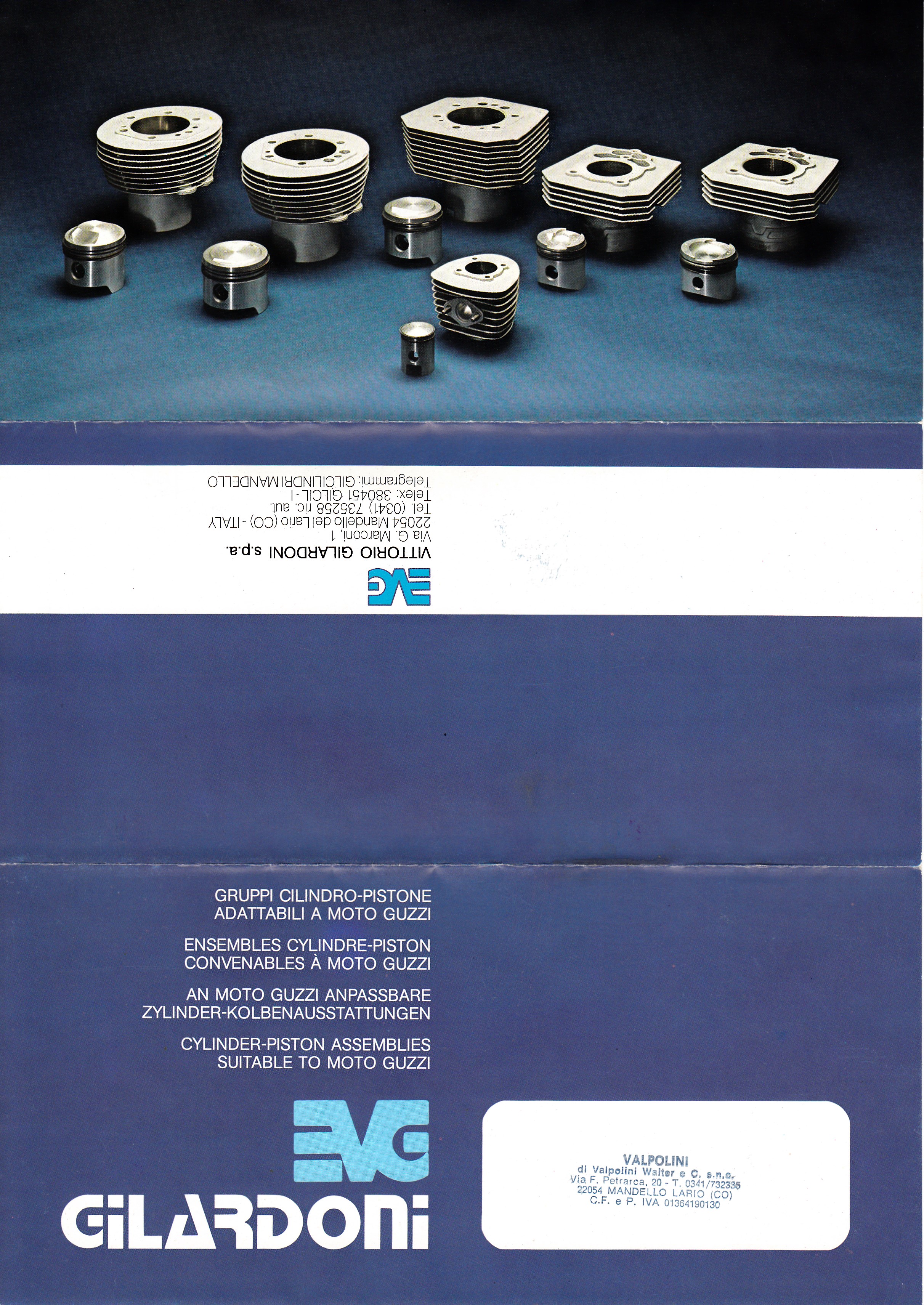 Brochure - Vittorio Gilardoni: Cylinder-piston assemblies suitable to Moto Guzzi