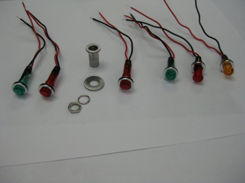 Loose assemblies. Replacement dash indicator lights for Moto Guzzi V700, V7 Special, Ambassador, 850 GT, 850 GT California, Eldorado, 850 California Police.