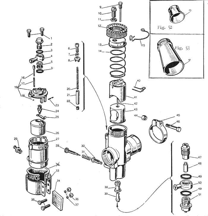 Parts diagram for Dellorto SSI carburetors - Dellorto carburetors