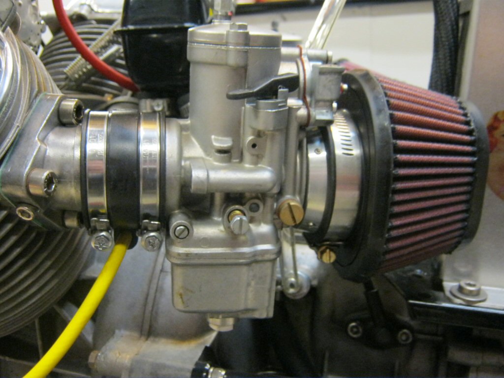 Dellorto PHF 30 carburetor fitment on a Moto Guzzi Eldorado.