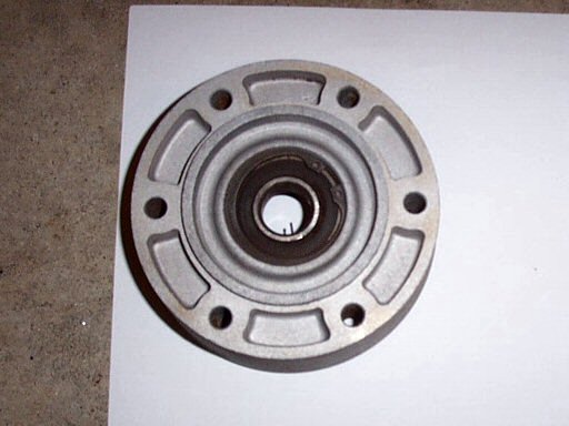 Disc brake hub flange / bearing carrier / disc carrier (disc side) for Moto Guzzi 850 GT, 850 GT California, Eldorado, and 850 California Police motorcycles fitted with a disc front brake.