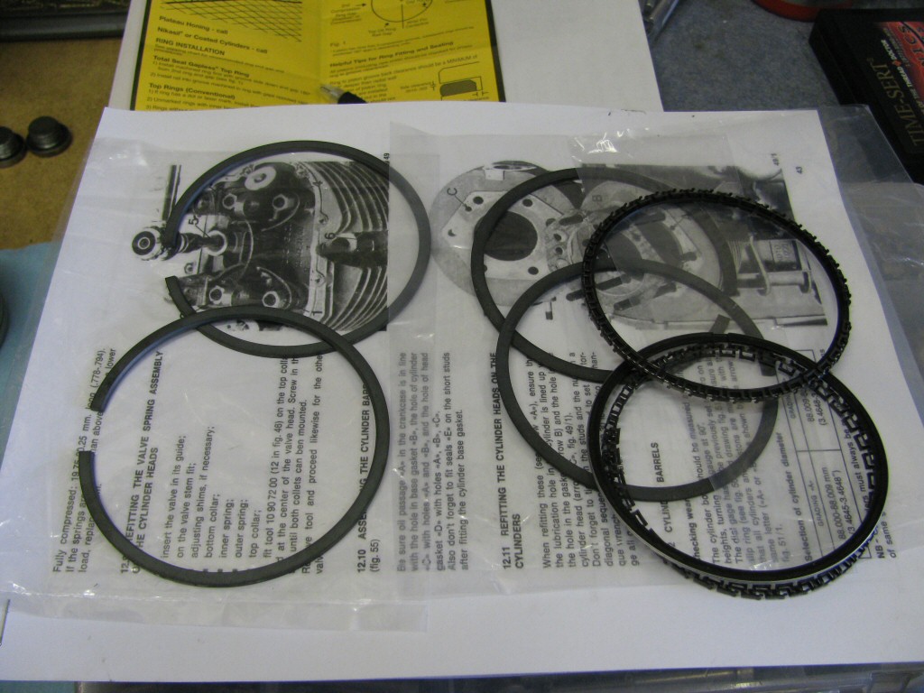 We'll start with the right cylinder. Here are the new rings.