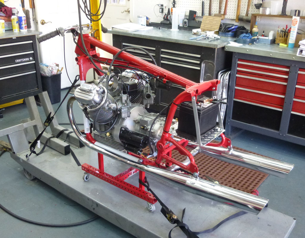 Engine test stand for Moto Guzzi loop frame motorcycles - Loop frames
