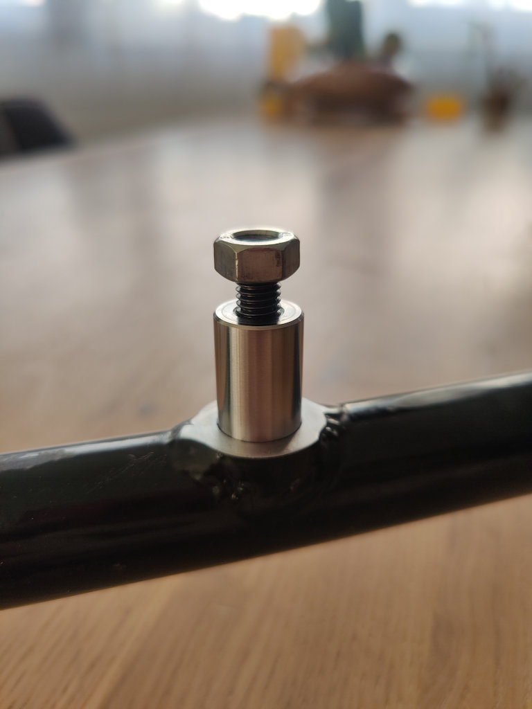 Footboard pivot repair on a Moto Guzzi Eldorado Police.