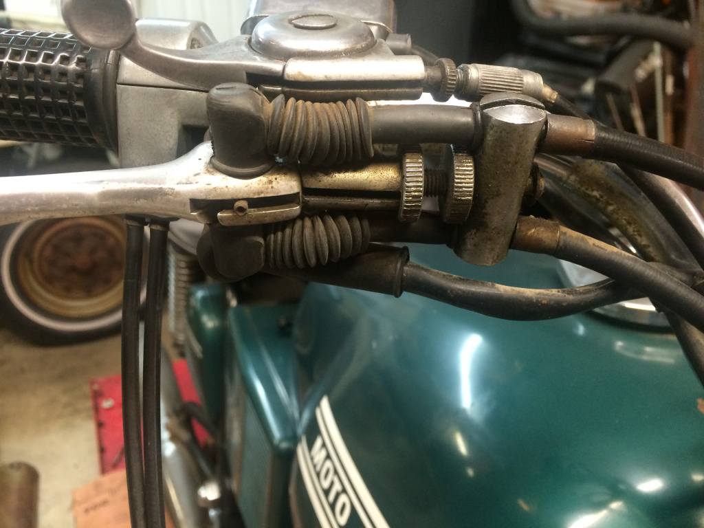 Moto Guzzi four leading shoe front brake used on late V700, Eldorado, and 850GT models.