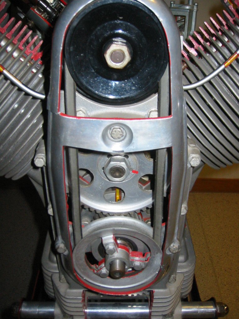 Internal cut-away images of a Moto Guzzi V700.