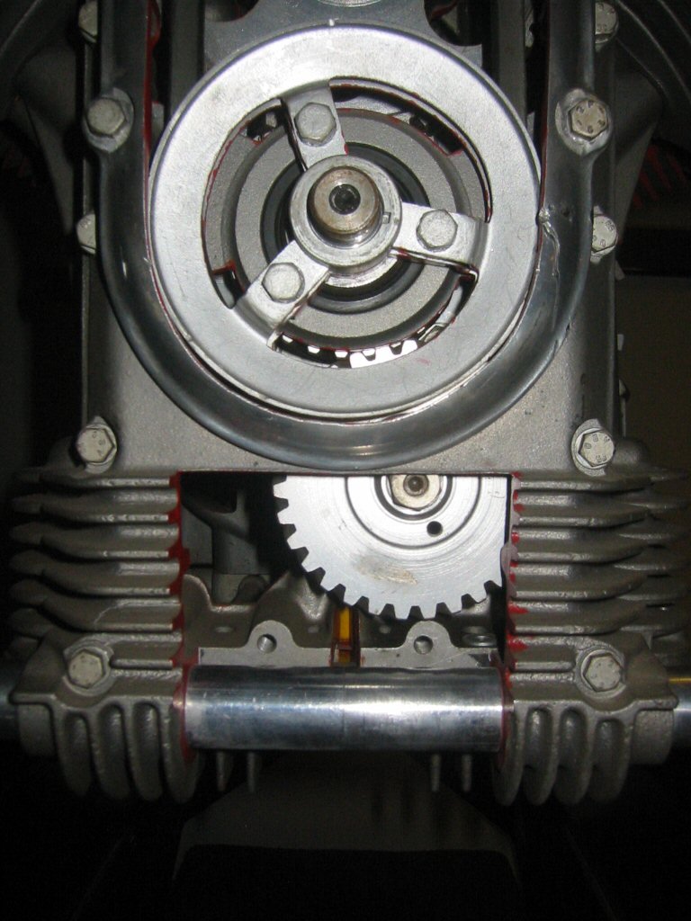 Internal cut-away images of a Moto Guzzi V700.