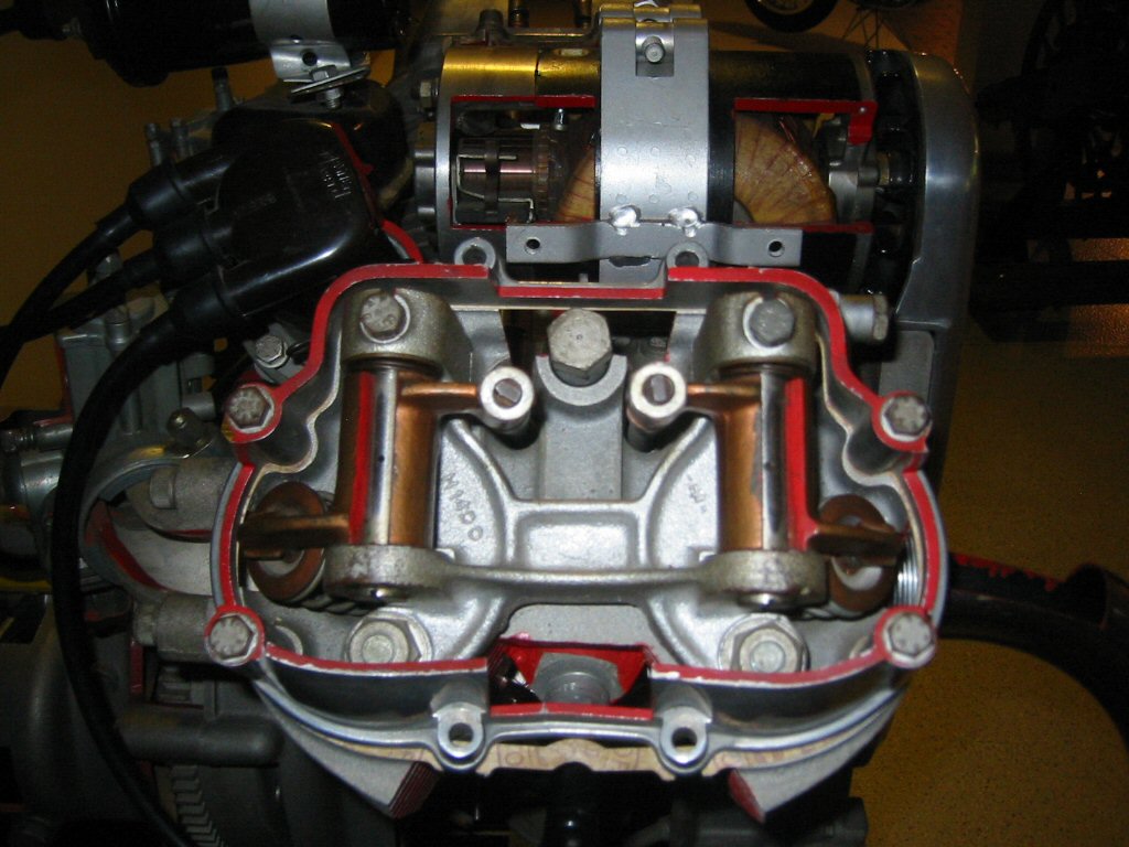 Internal cut-away images of a Moto Guzzi V700.