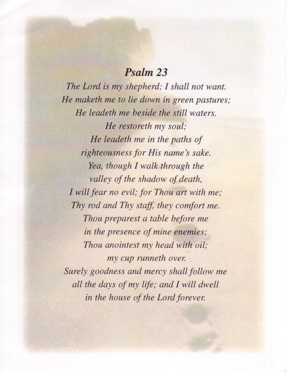 John Allen Schwartz funeral program, page 2.