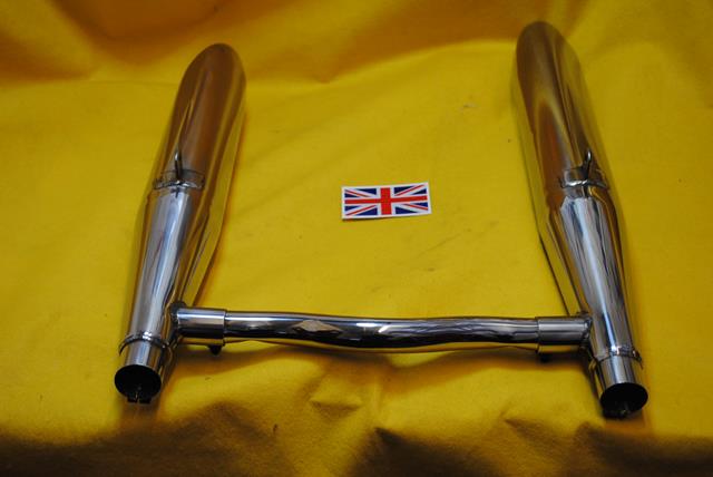 Original torpedo / cigar mufflers made by Armour Motor Products