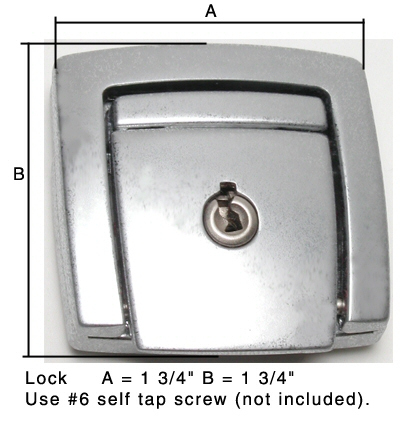 L-178 chrome latch with #2133 key for Dan Brown (DB) saddlebags