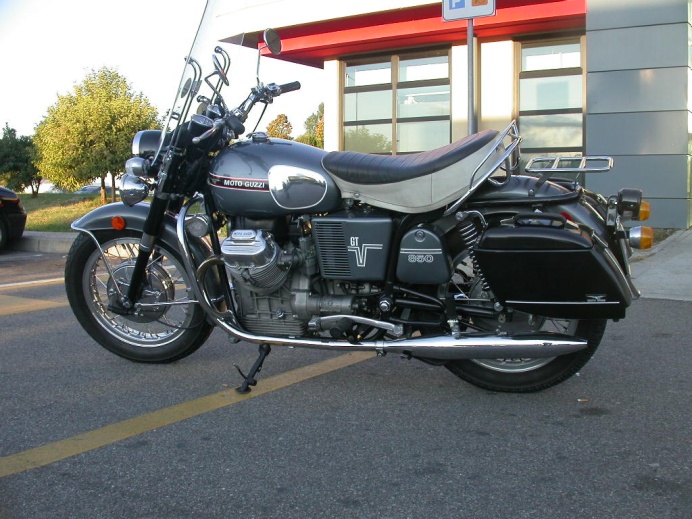 Original Moto Guzzi saddlebags (smaller).