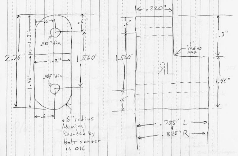 Motor Mount Plans: Hanger bracket to allow motor with tonti timing cover to be mounted into loop frame without welding.