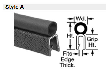 Wixom saddlebag weatherstrip/gaskets/seals. McMaster-Carr part number 1120A312