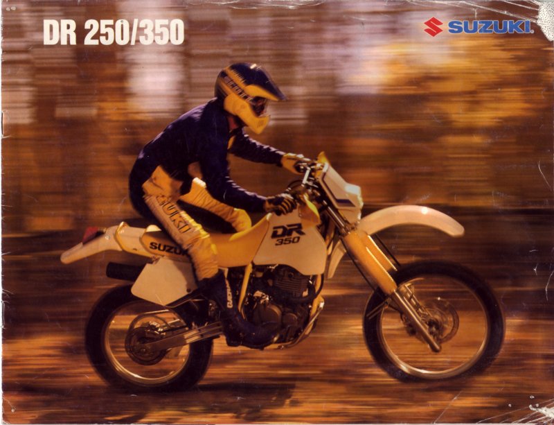 1990 Suzuki DR350 brochure.