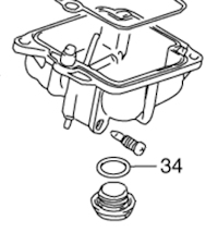 O-ring to seal the carburetor drain plug to the carburetor (SPN# 09280-12012).