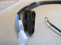 Flat 3 terminal connection for the alternator. The flat connector pictured is no longer available. You may reuse your original connector, or fit the individual insulators provided.