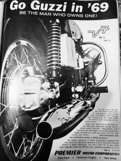 Moto Guzzi advertisement: Go Guzzi in 69