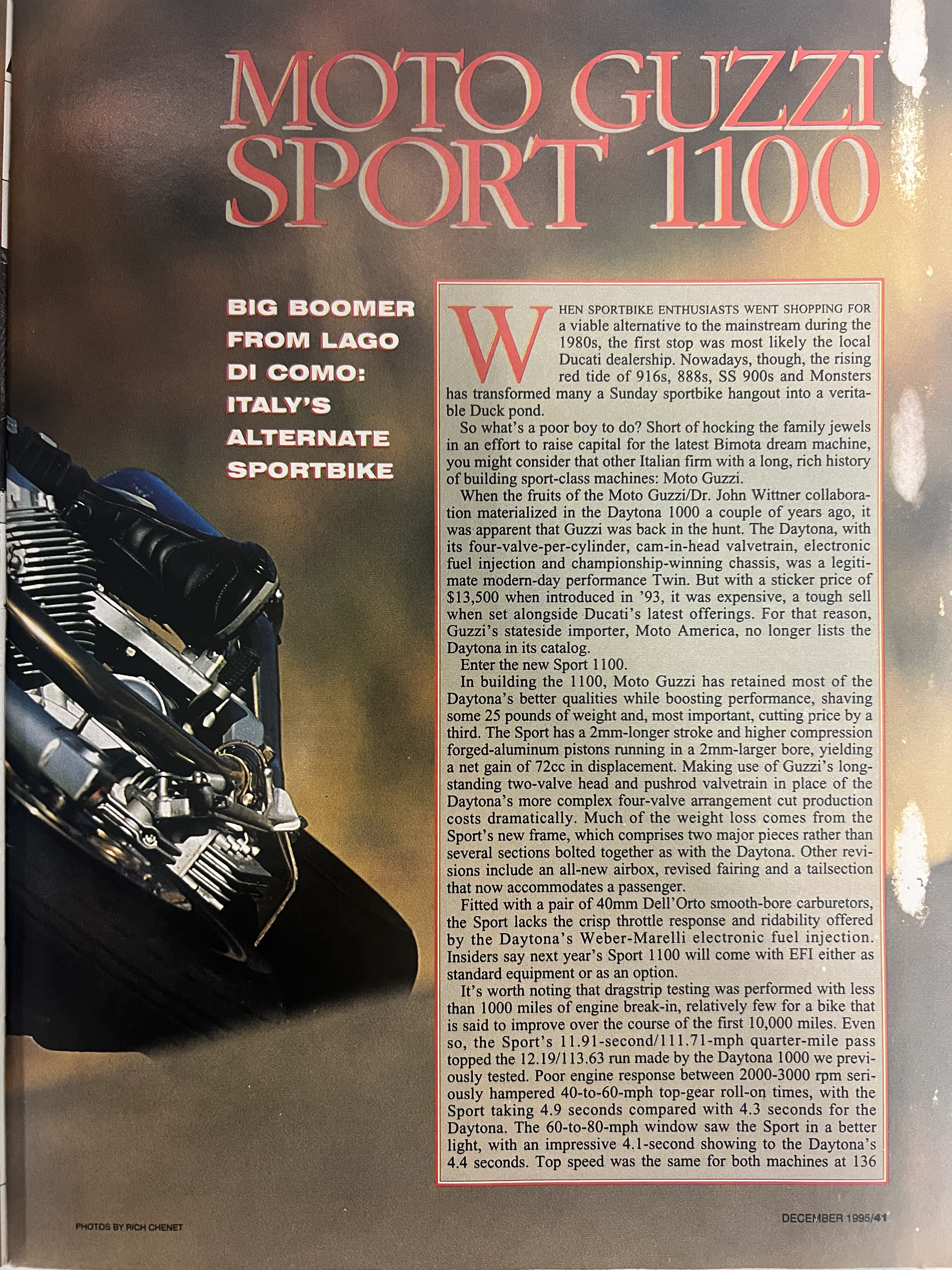 Article - Cycle World (1995 December) Moto Guzzi Sport 1100