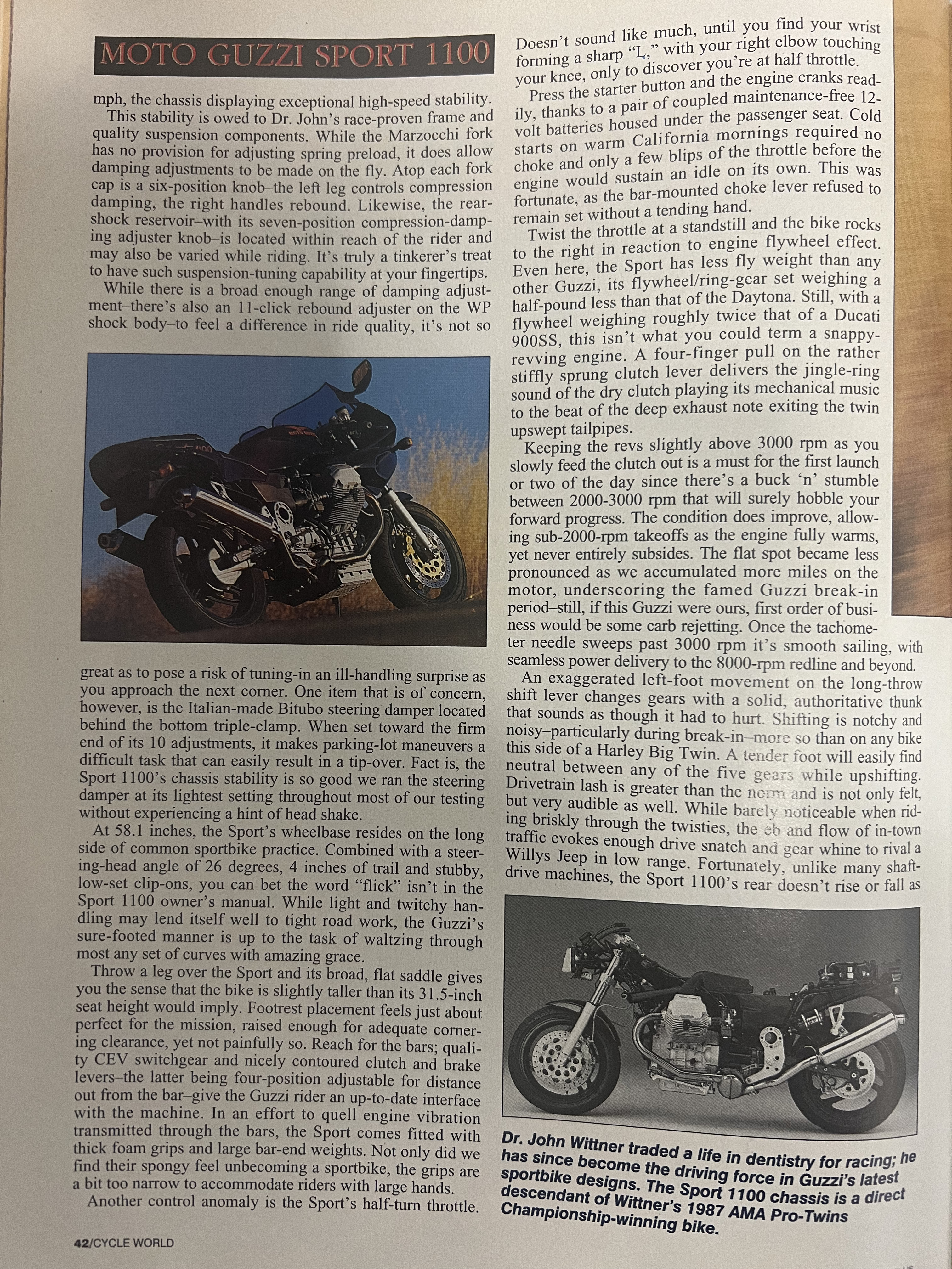 Article - Cycle World (1995 December) Moto Guzzi Sport 1100