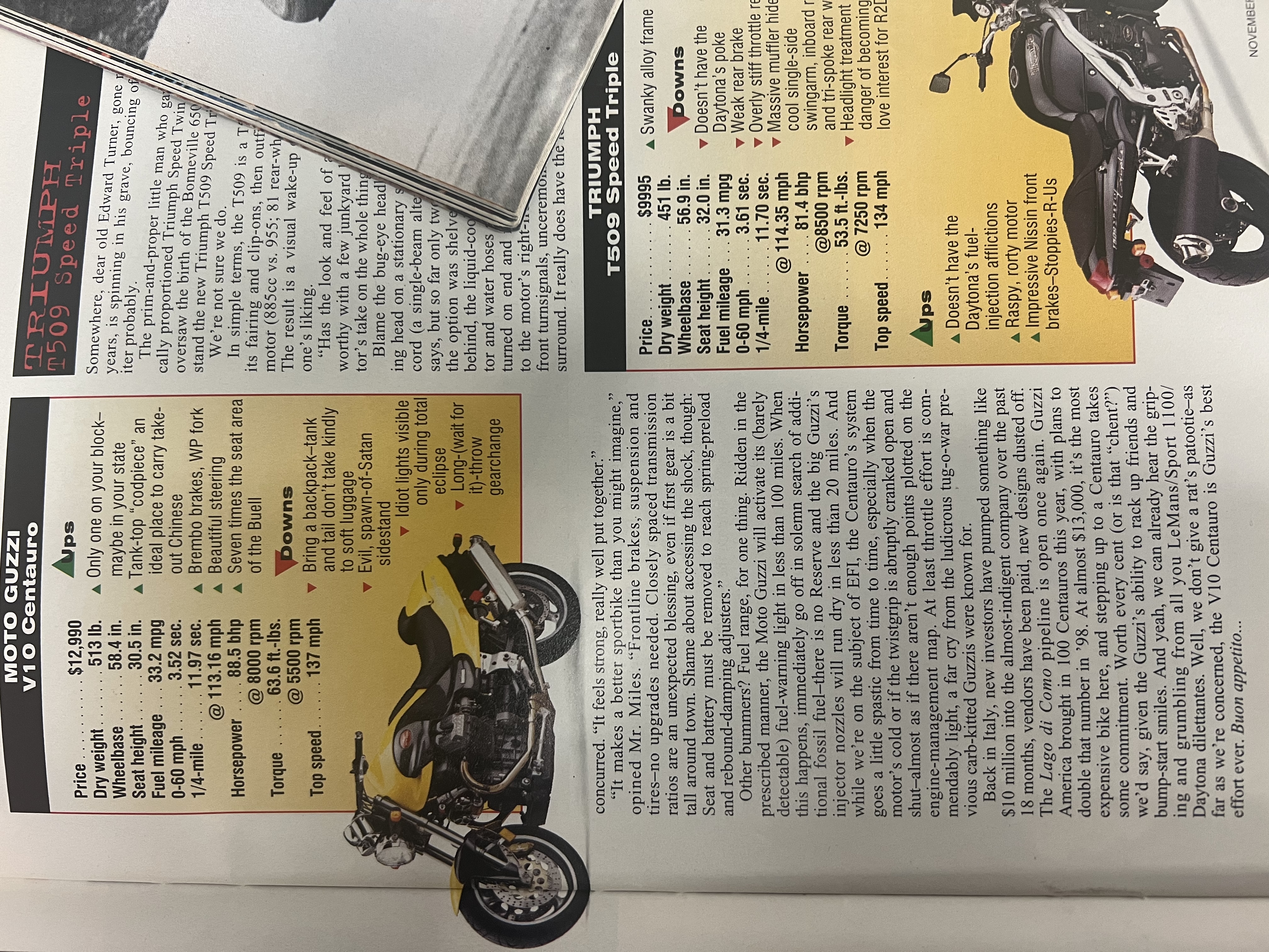 Article - Cycle World (1997 November) Moto Guzzi V10 Centauro