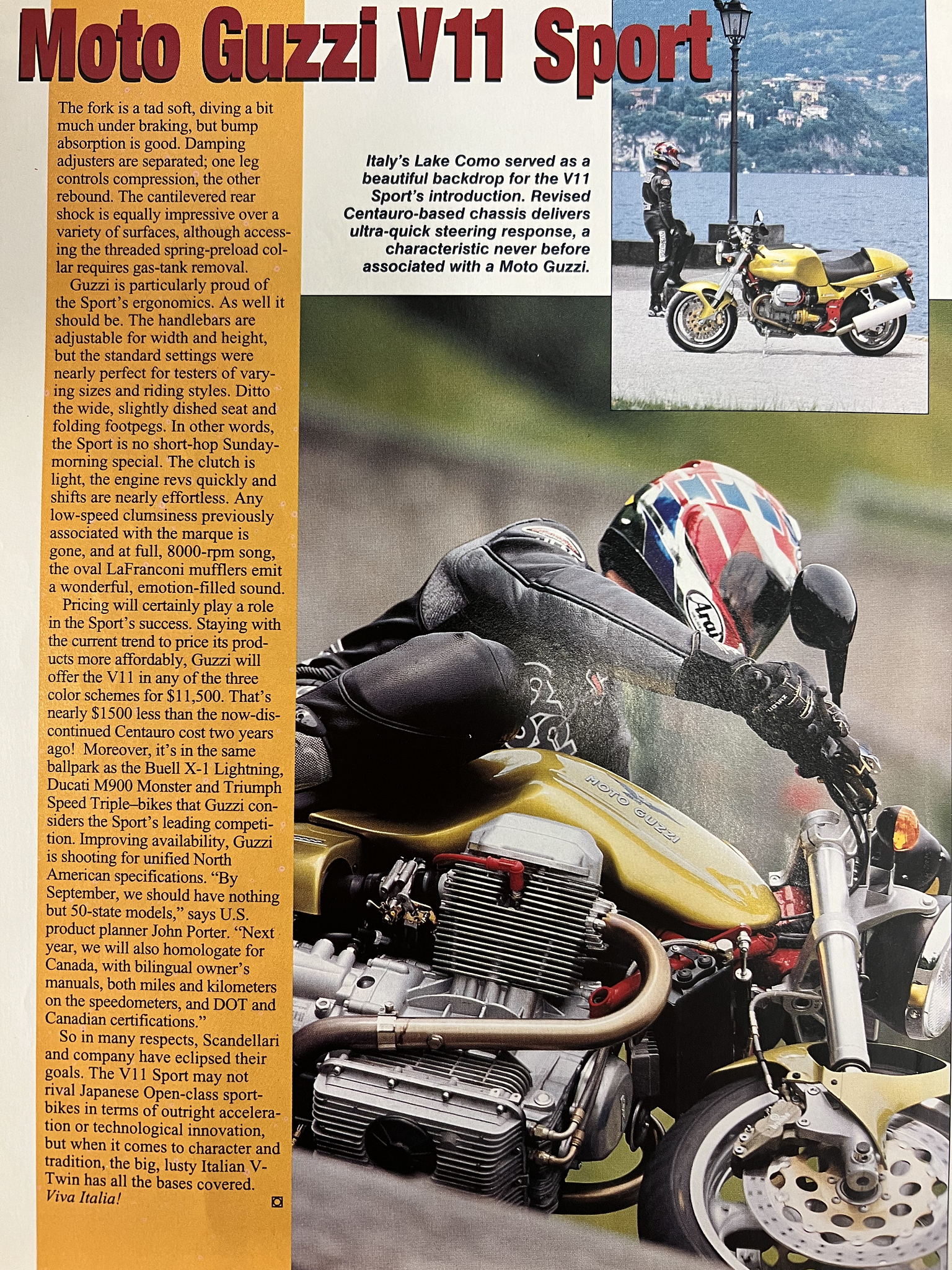Article - Cycle World (1999 October) Moto Guzzi V11 Sport