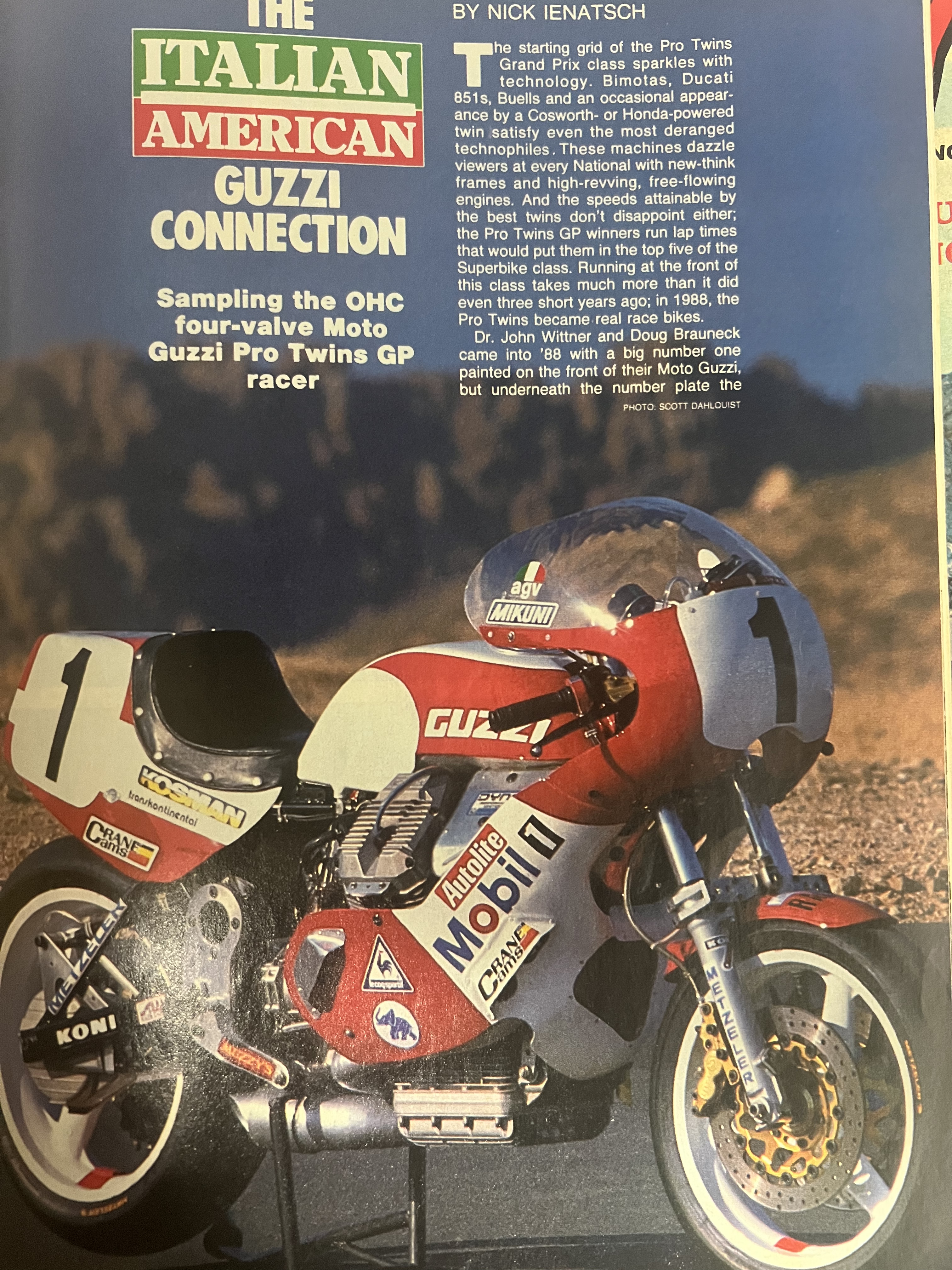 Article - Motorcyclist (1989 January) The Italian American Guzzi Connection
