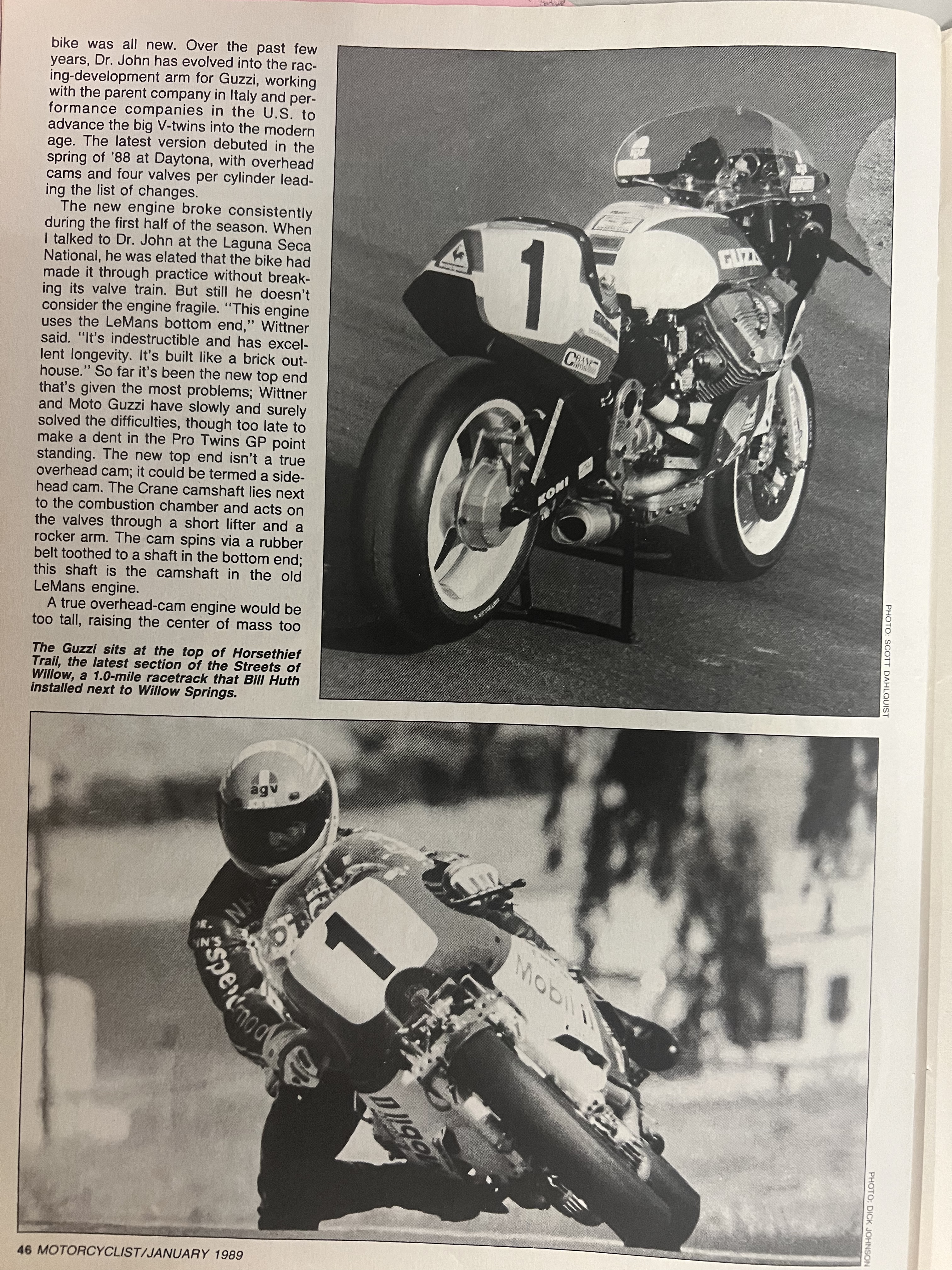Article - Motorcyclist (1989 January) The Italian American Guzzi Connection