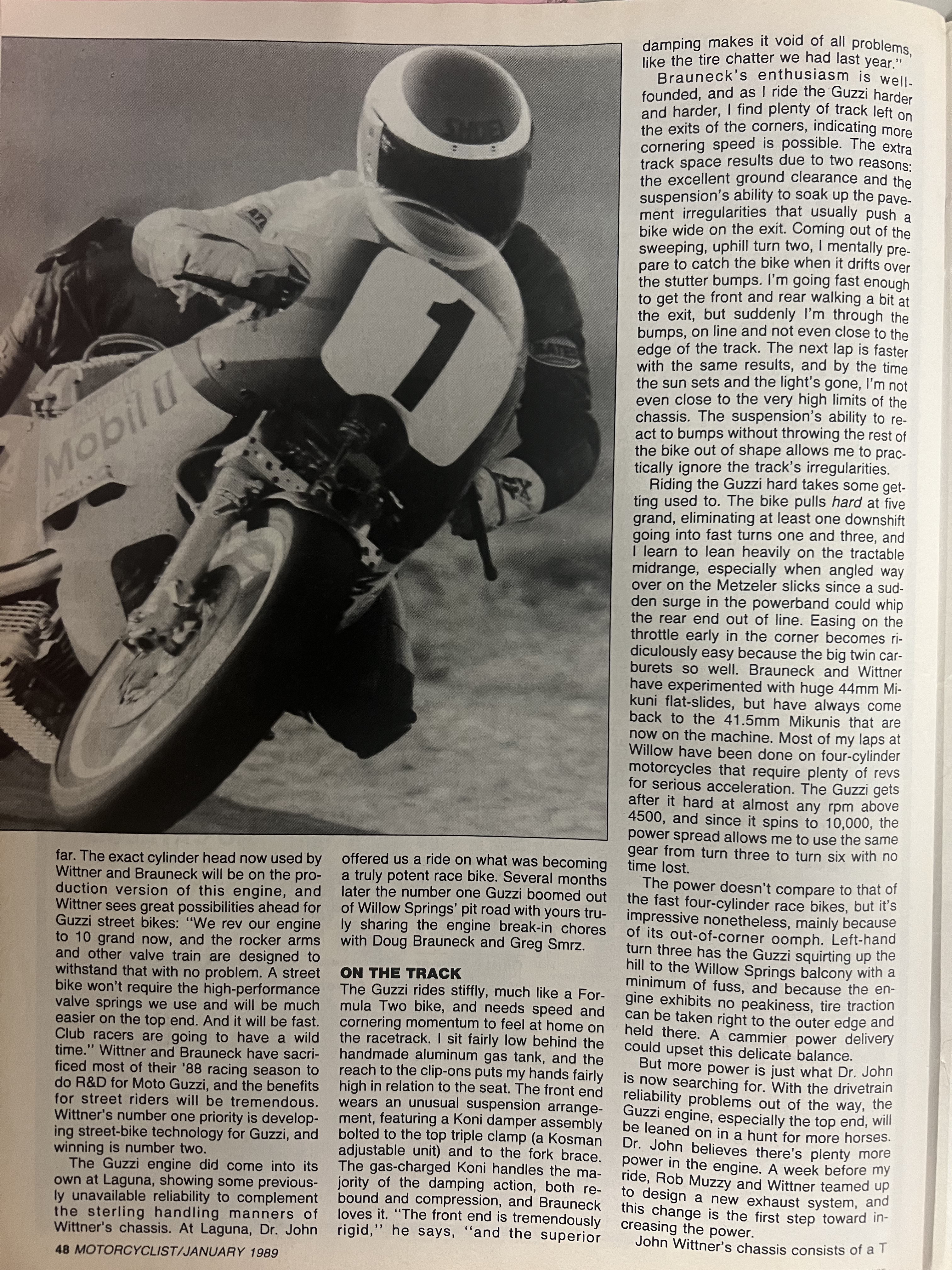 Article - Motorcyclist (1989 January) The Italian American Guzzi Connection
