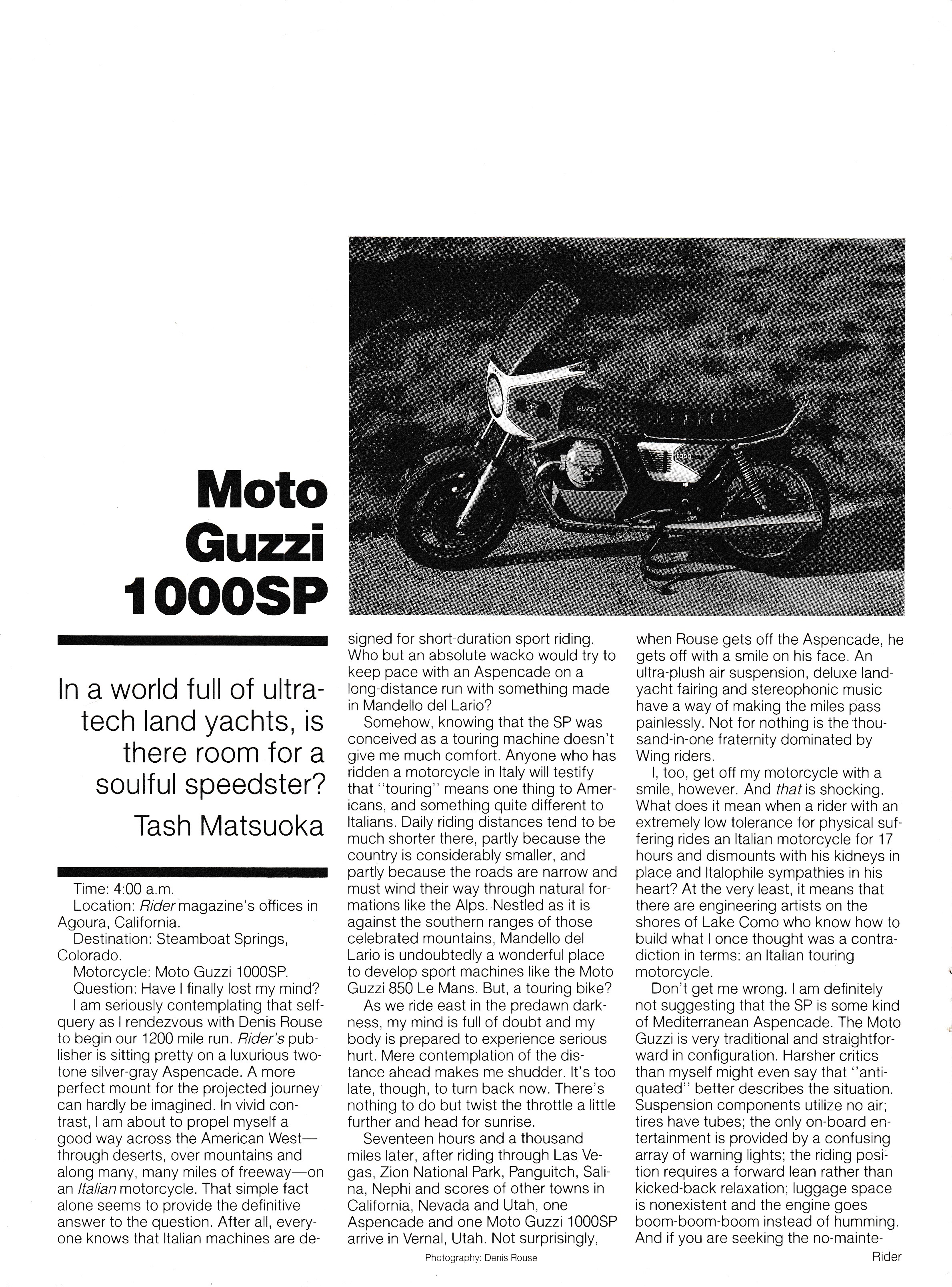 Article - Rider (1983 December) First test: Moto Guzzi 1000 SP bring on the curves
