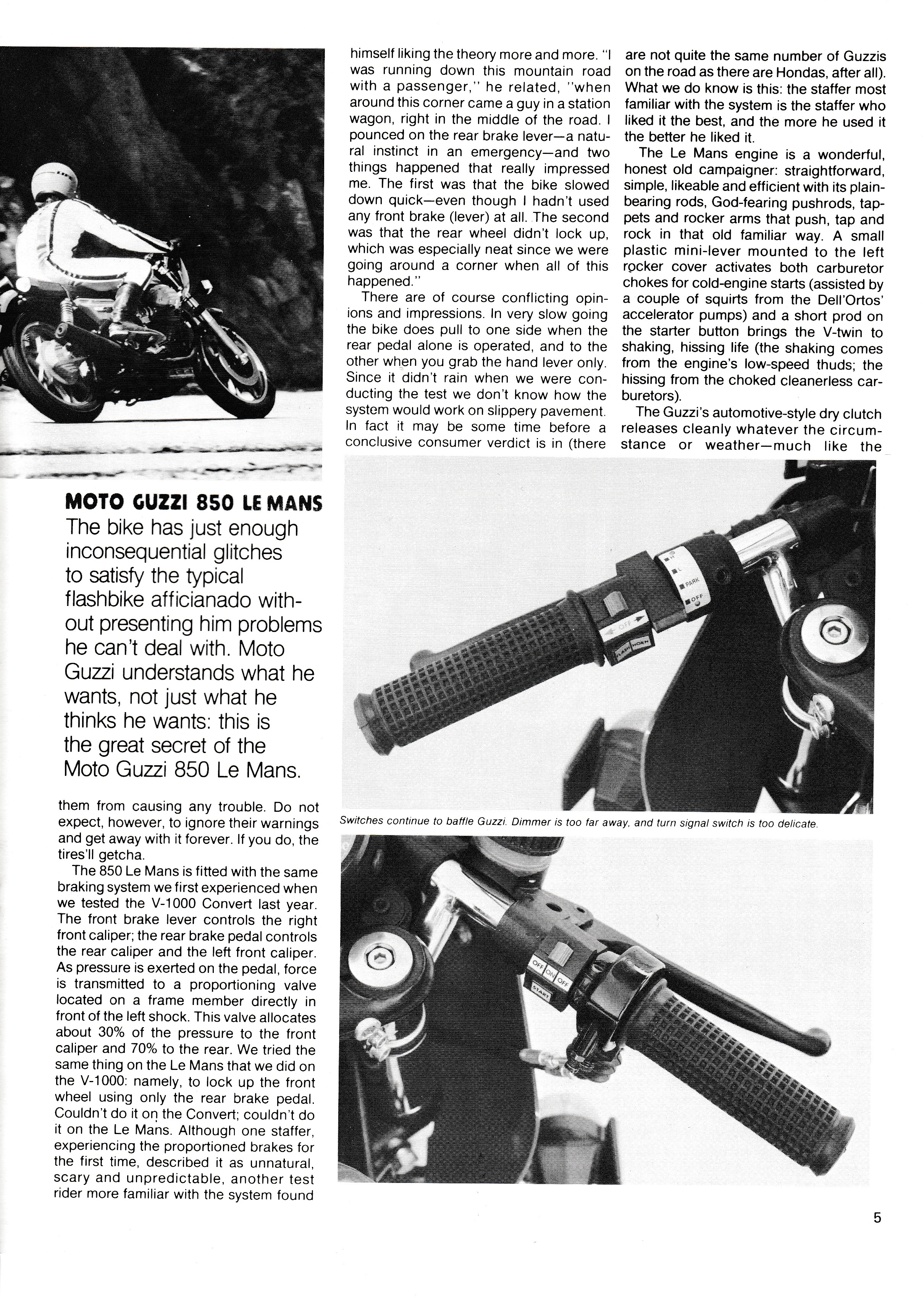 Article - Cycle (1977 August) Moto Guzzi 850 Le Mans - A flash bike for the thinking man
