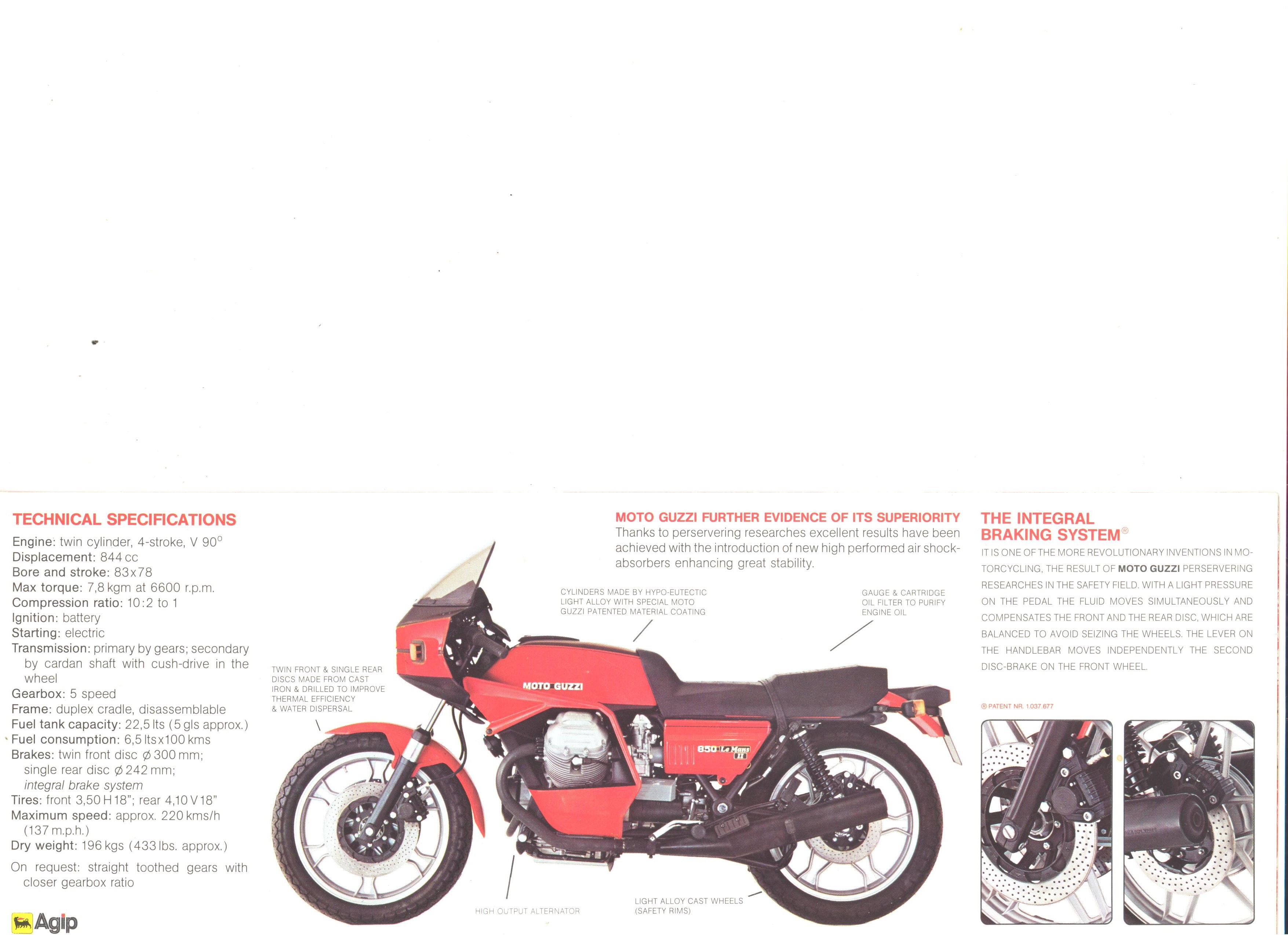 Moto Guzzi factory brochure: 850 Le Mans II