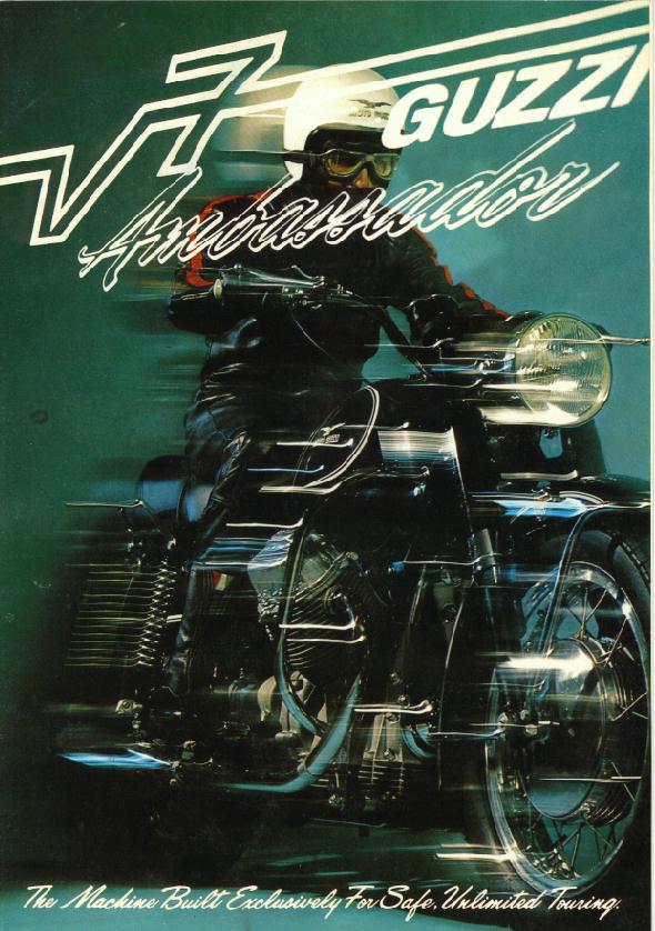 Moto Guzzi Ambassador Factory Brochure, Page 1 of 6.