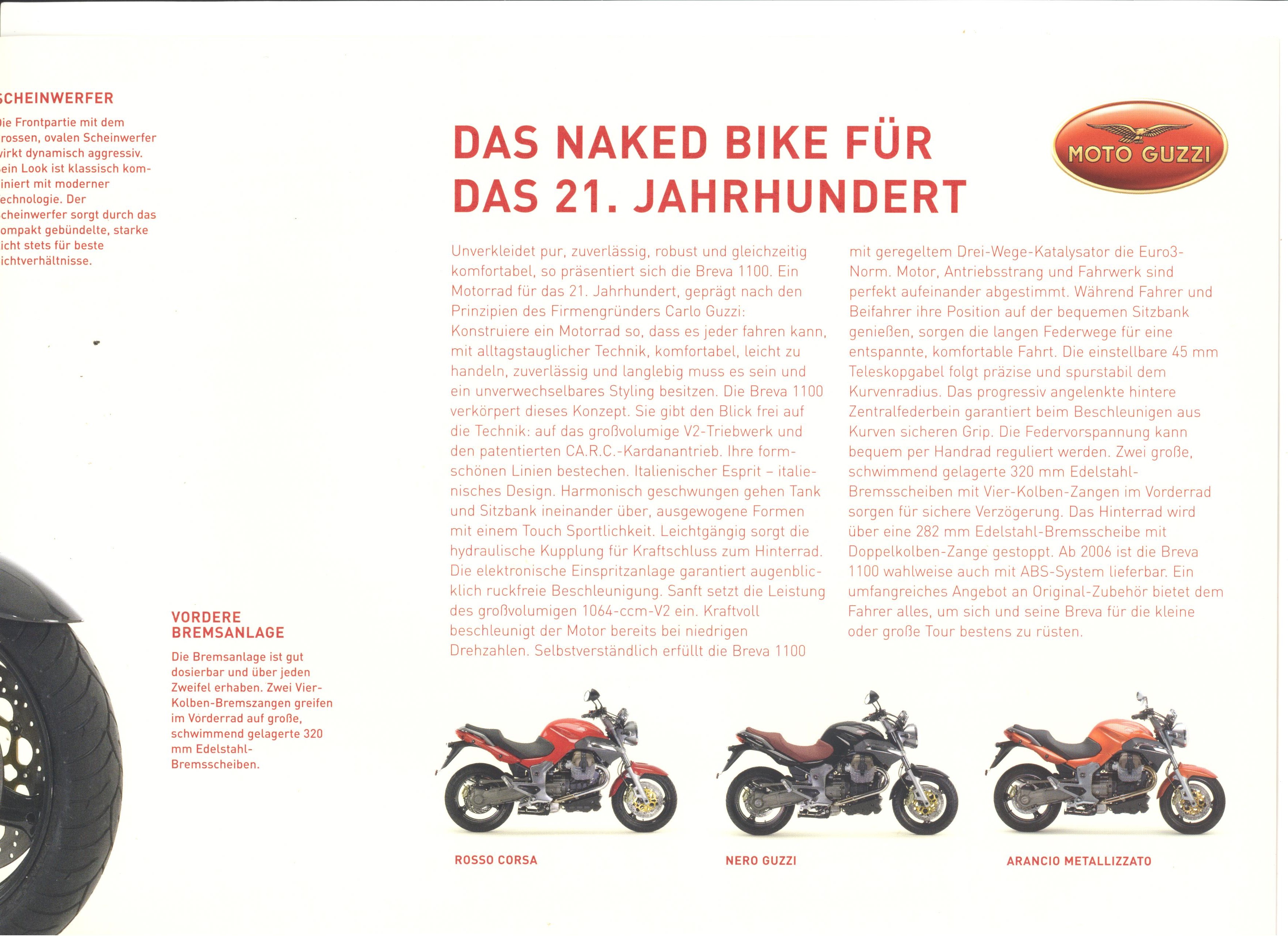 Moto Guzzi factory brochure: Breva 1100 ABS