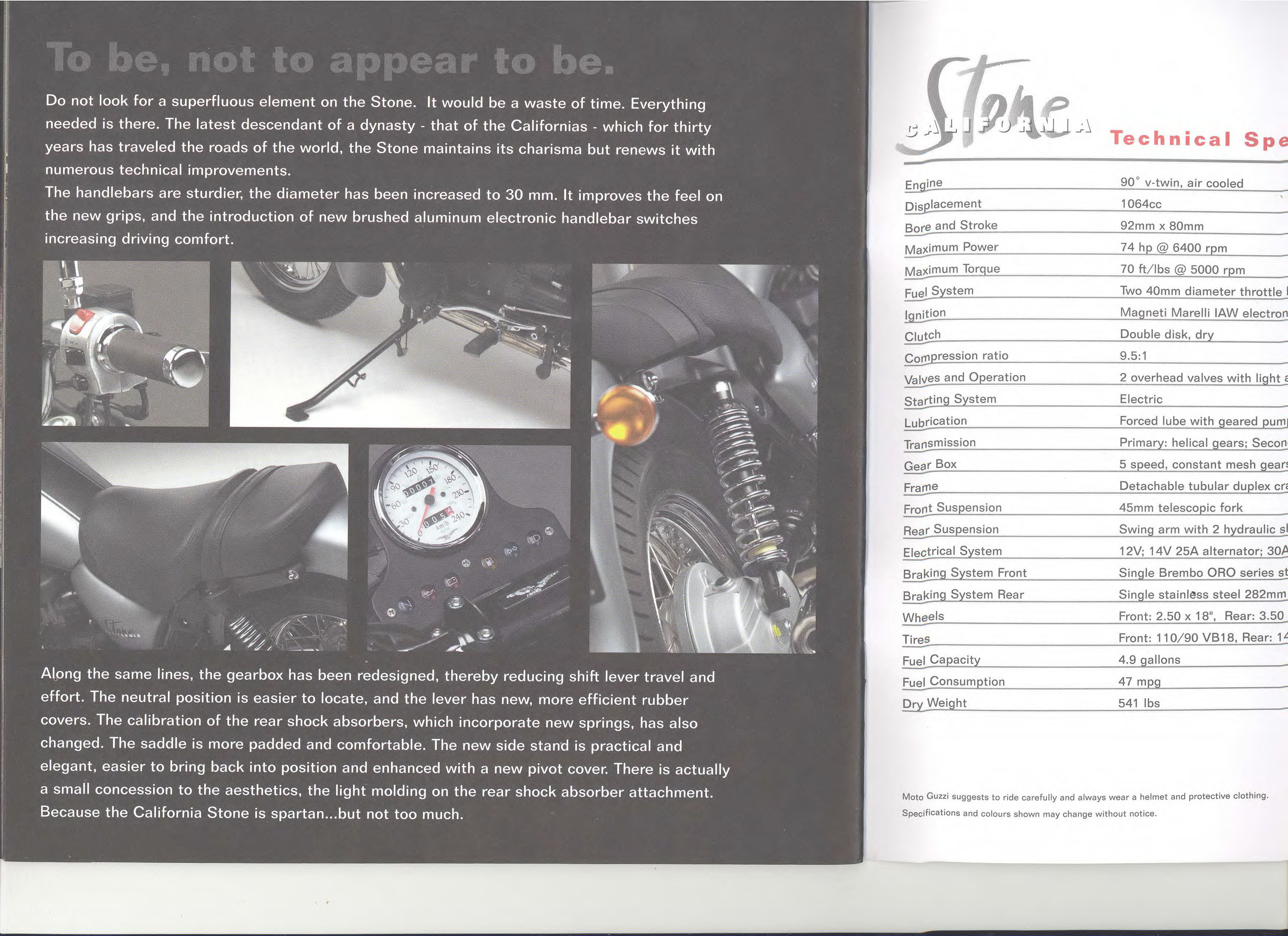 Moto Guzzi factory brochure: California Stone