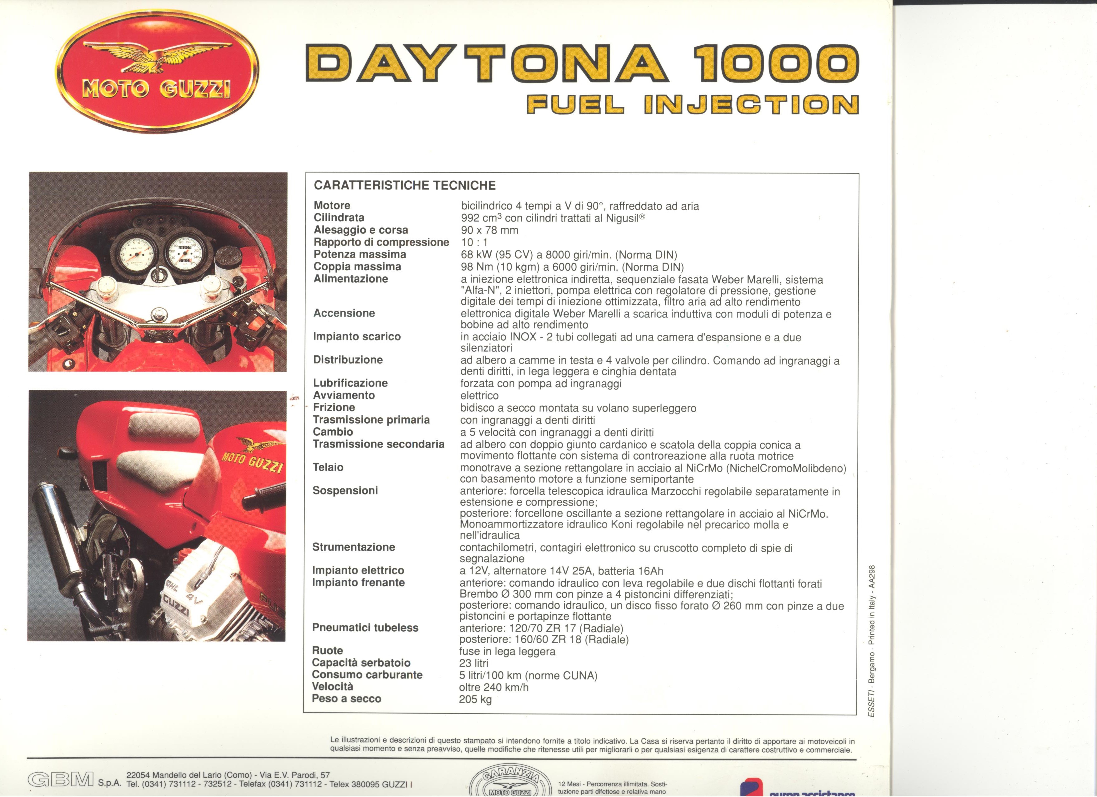 Moto Guzzi factory brochure: Daytona 1000