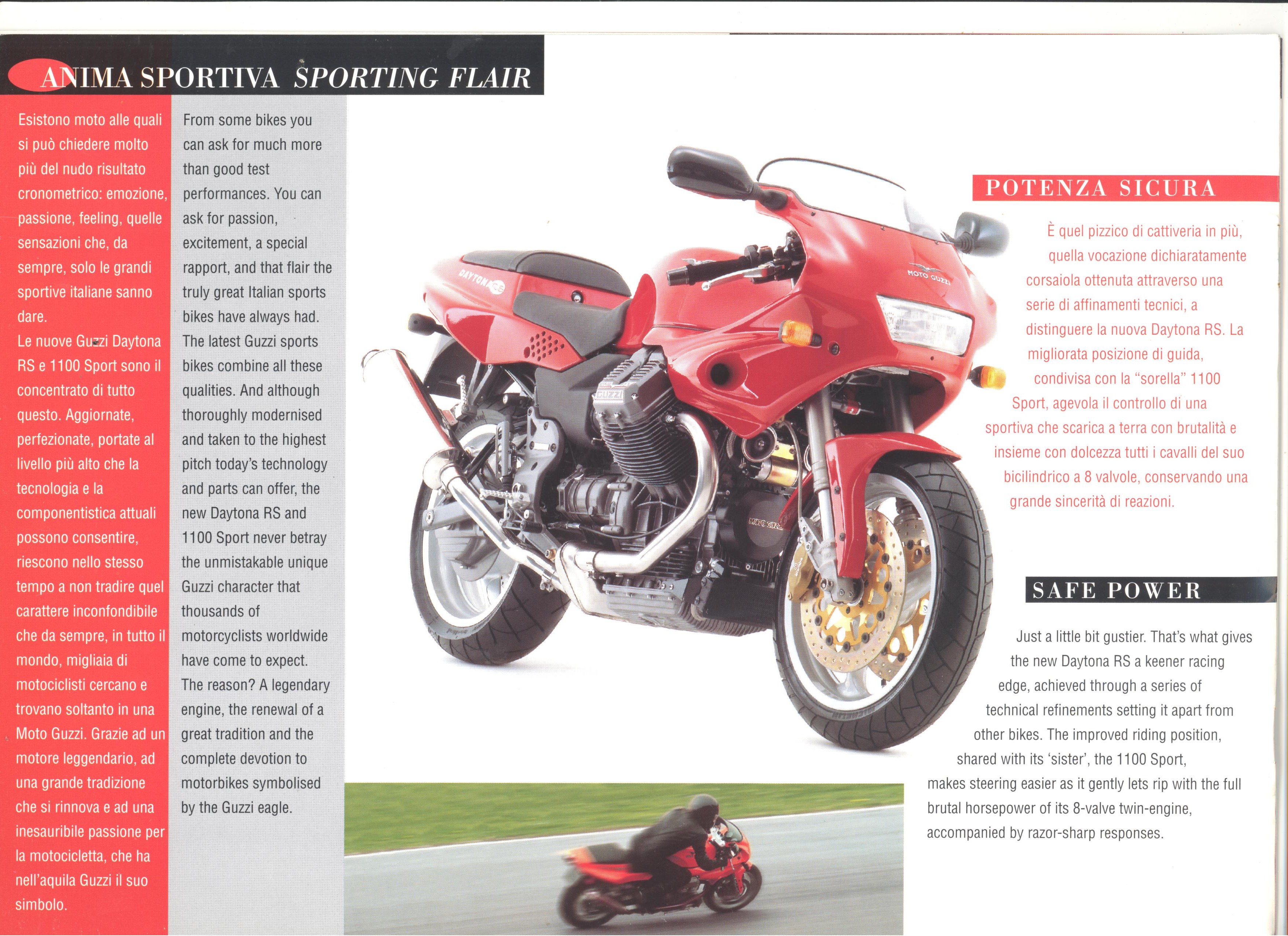 Moto Guzzi factory brochure: Daytona RS - Sport 1100