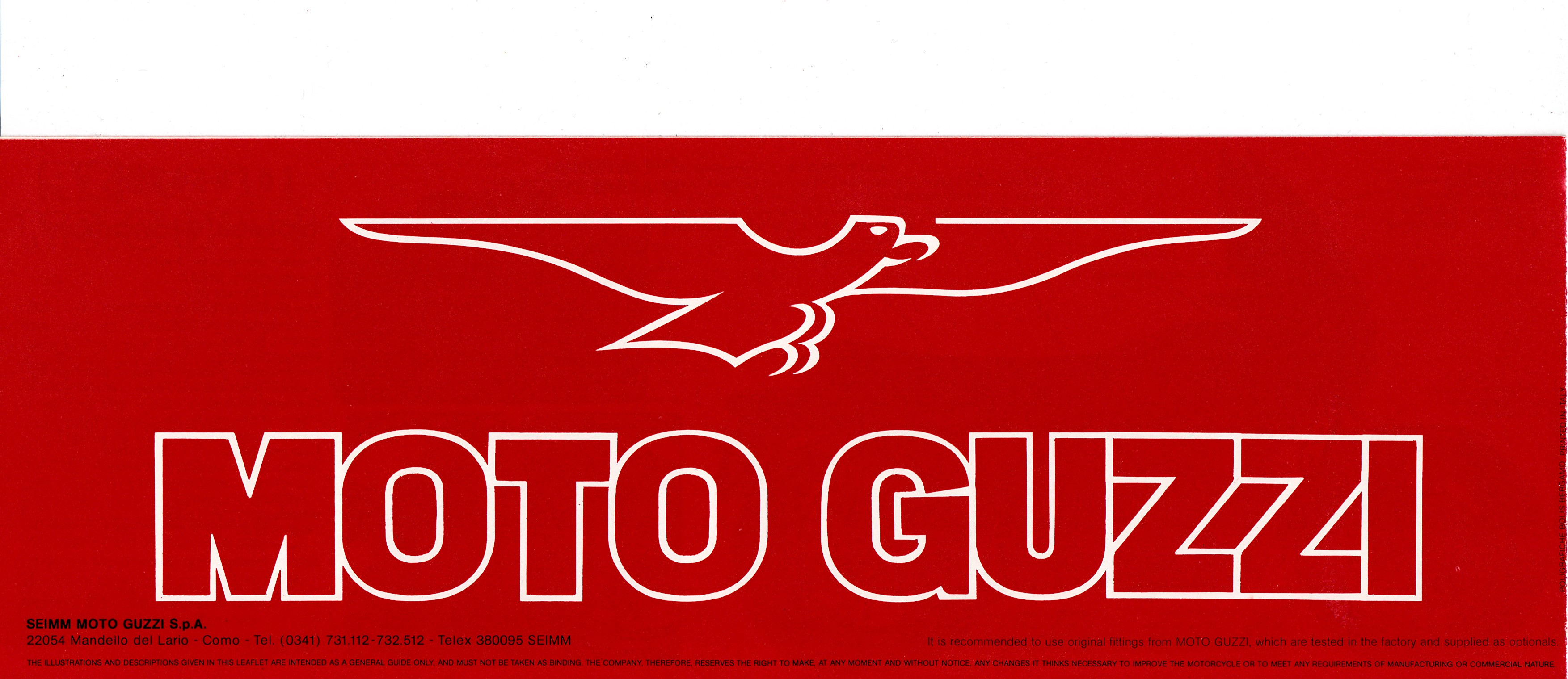 Brochure - Moto Guzzi 1000 SP (blue, folded style brochure)