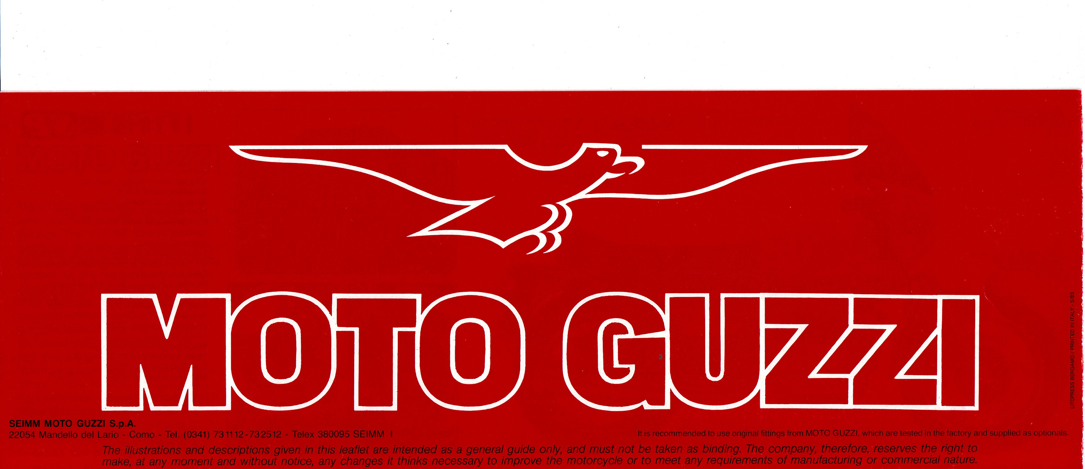 Brochure - Moto Guzzi 1000 SP (red, folded style brochure)