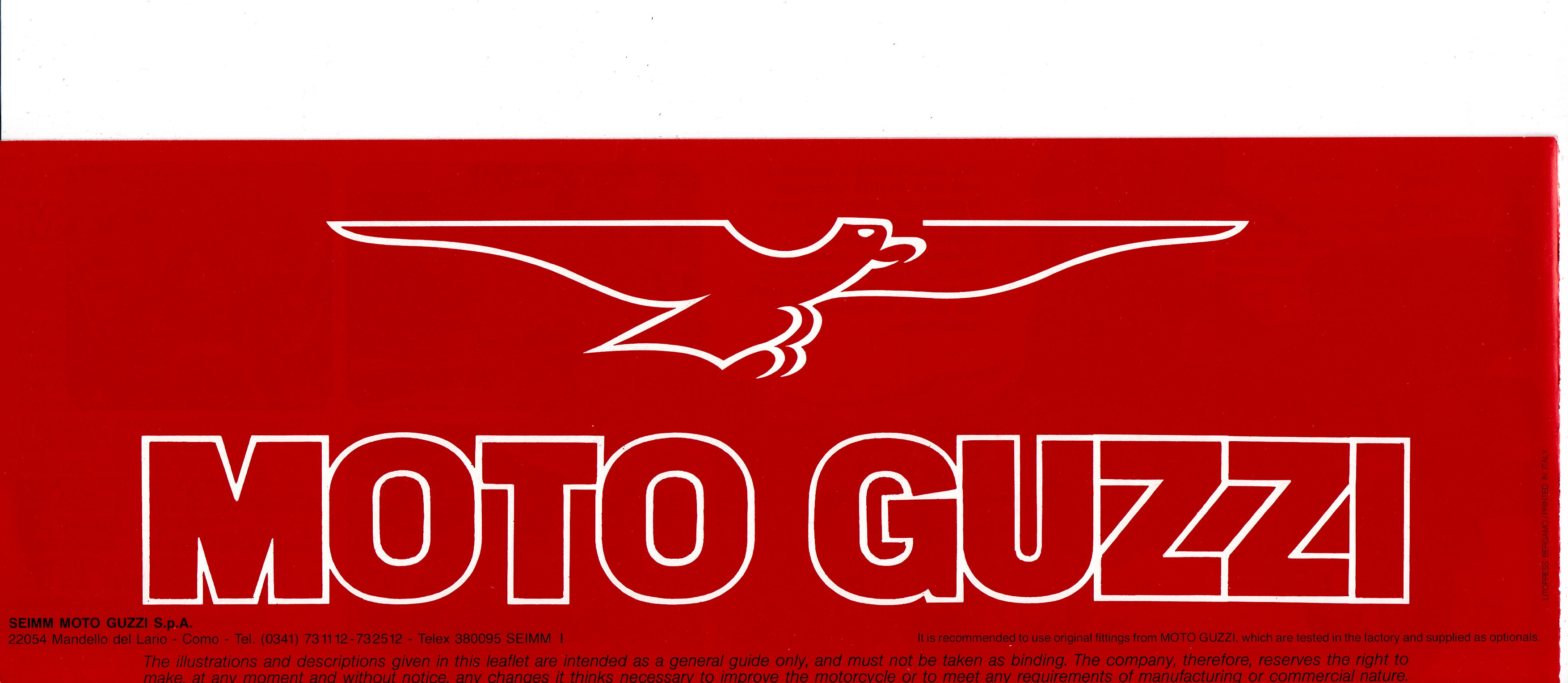 Brochure - Moto Guzzi California II (folded style brochure)