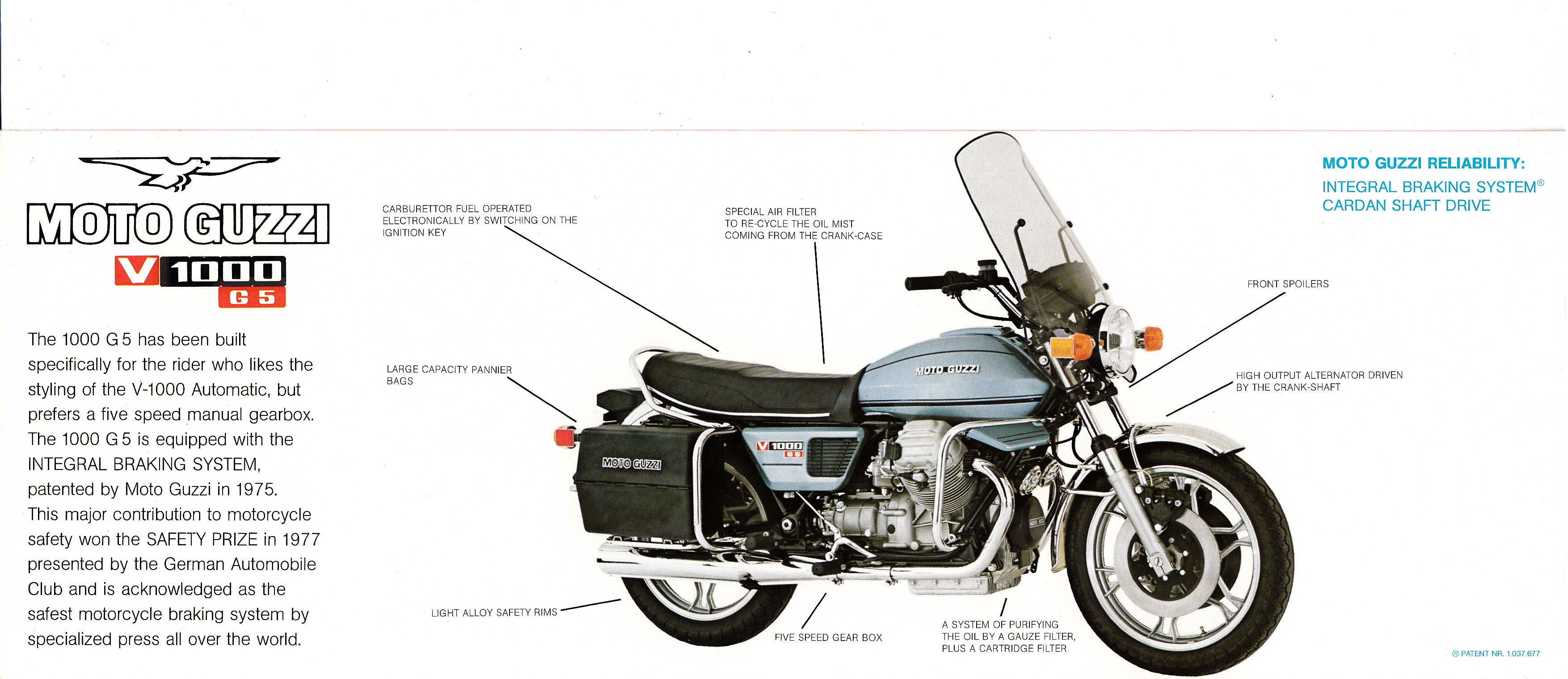 Brochure - Moto Guzzi V1000 G5 (folded style brochure)